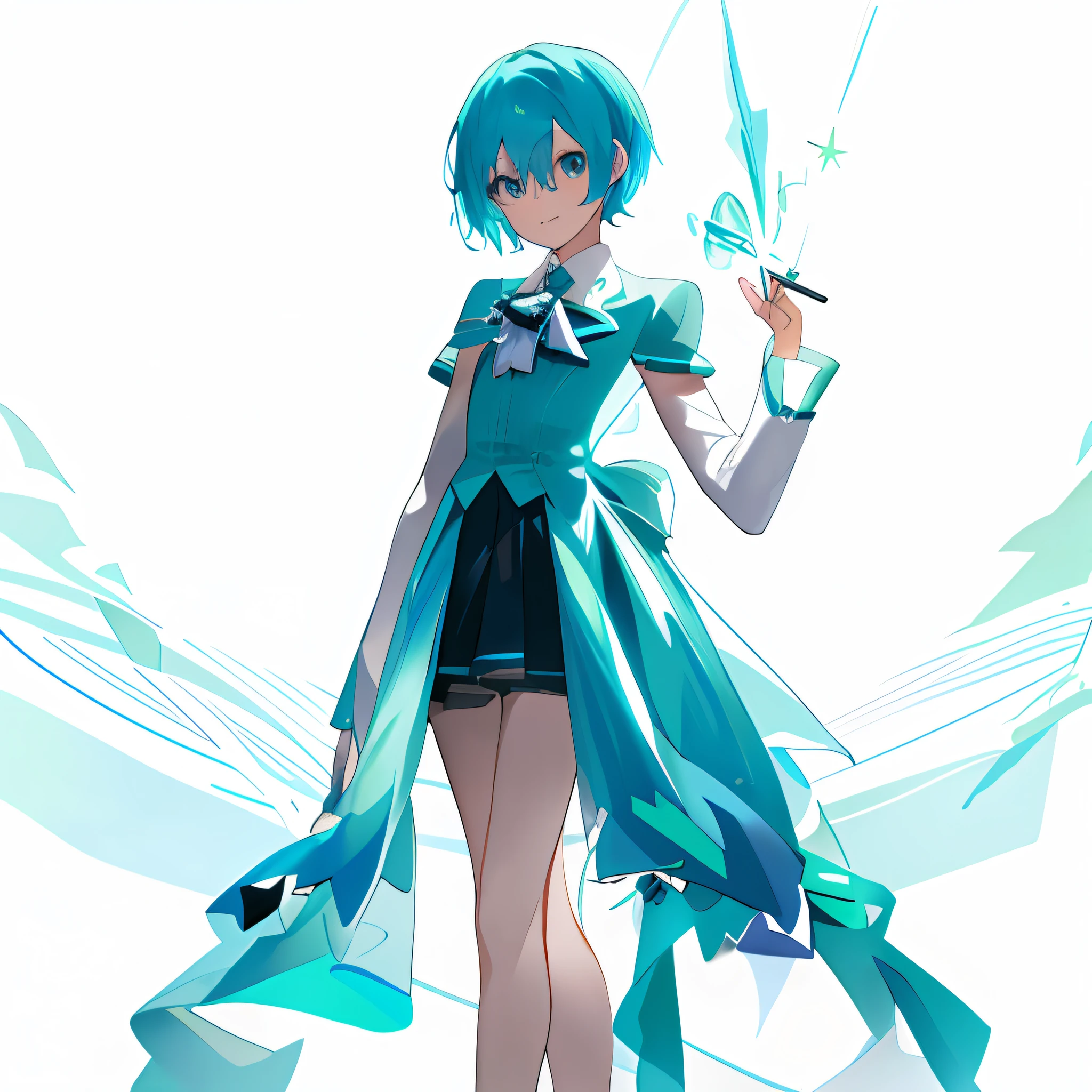 A teenager in a blue dress casts magic, short blue haired woman, anime girl with long blue hair and a white shirt and black skirt, Hatsune Miku, Portrait of Hatsune Miku, Hatsune Miku short hair, vocaloid, hatsune miku portrait, Os amigos, mikudayo, Anime girl with teal hair, Hatsune Miku cosplay, hatsune miku face, style of anime4 K, An anime girl, attractive anime girls