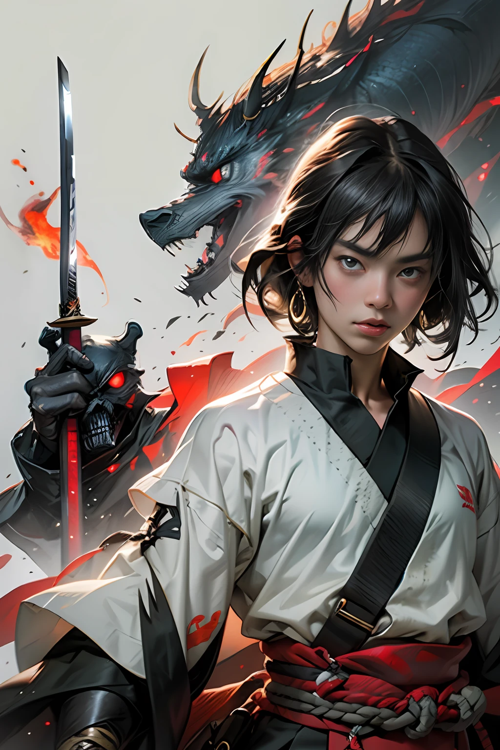 Samurai shadown holding katana gengiro