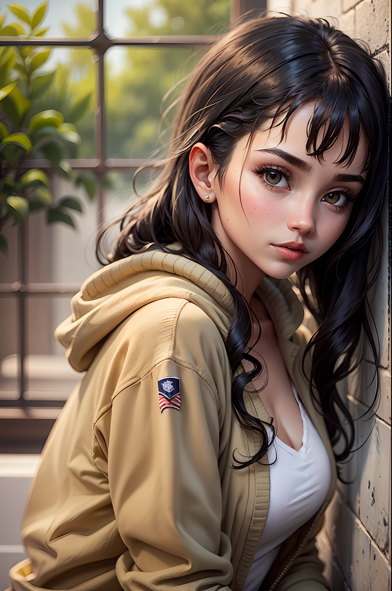 **marines girl, 21 yo, black hair, brown eyes, beautiful --auto --s2