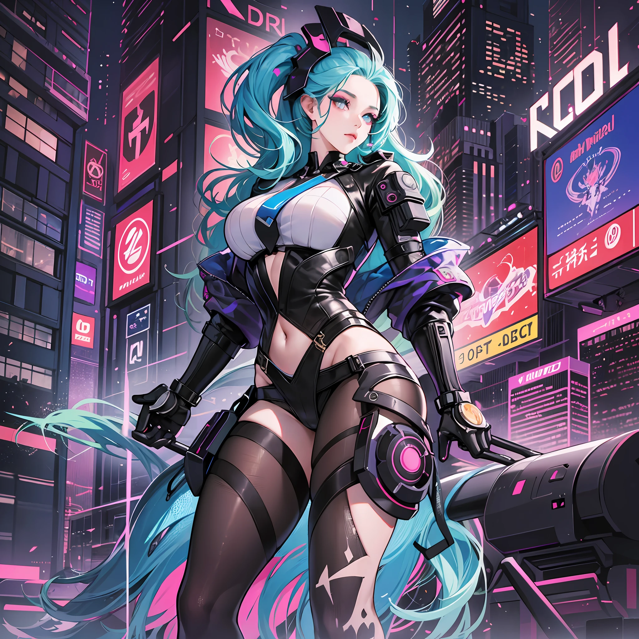 In this futuristic masterpiece, a woman of age 30 exudes an alluring and confident aura as a Futuristic Femme Fatale. The setting is a high-tech, cyberpunk-inspired world that seamlessly blends sleek modernity with a touch of dystopian edge.
Dressed in a stunning futuristic fashion ensemble, the woman is a visual marvel. Her attire is a symphony of textures and materials, blending metallic accents, holographic fabrics, and glowing LED patterns. Each detail is meticulously crafted, creating a sense of awe-inspiring artistry that draws the viewer in.
With an air of confidence, the woman stands amidst the urban sprawl of the cyberpunk city. Neon lights cast a vibrant glow on her features, illuminating her perfectly styled hair and enhancing the electric blue streaks that run through it. Her makeup is equally avant-garde, with holographic elements that catch the light and mesmerize the onlooker.
The Femme Fatale's gaze is intense and captivating, hinting at a world of secrets and intrigue beneath her enigmatic exterior. Her posture exudes confidence, a reflection of her command over the high-tech world she inhabits.
The cyberpunk setting comes alive with awesome detail. Holographic billboards and neon signs illuminate the streets, while hovering vehicles and drones add to the futuristic atmosphere. The architecture is a mix of sleek skyscrapers and gritty back alleys, painting a vivid picture of a world where technology and humanity collide.
Every inch of this image is a testament to the artist's skill, with awesome detail permeating every aspect. The reflection of the high-tech city in the woman's sharp shades, the intricate patterns of her clothing, and the reflections of neon lights on her metallic accessories all contribute to the overall stunning effect.
masterpiece captures the essence of the Futuristic Femme Fatale, presenting a woman of undeniable allure and power in a world where technology reigns supreme. The fusion of confidence, cutting-edge fashiion