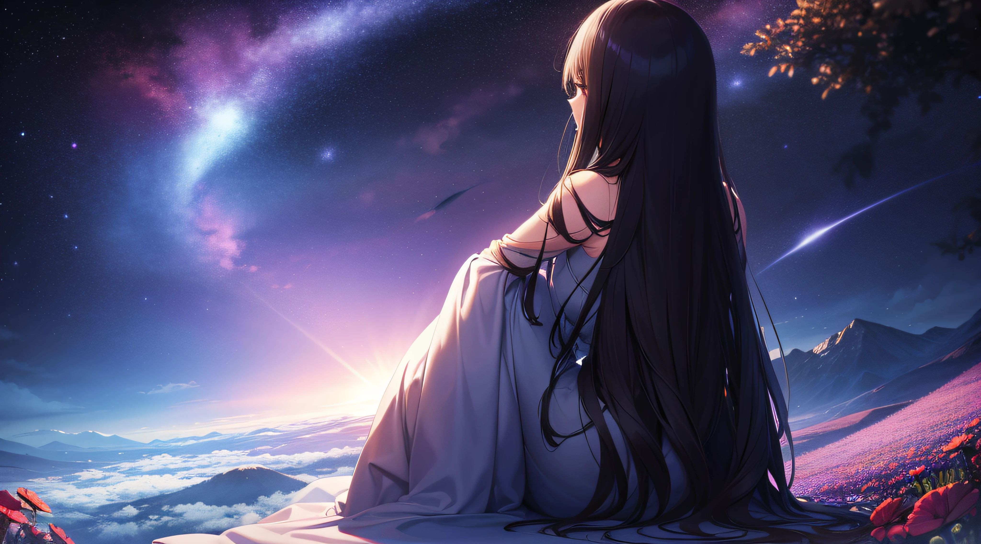 shadowland, cosmos in background, beautiful scenario