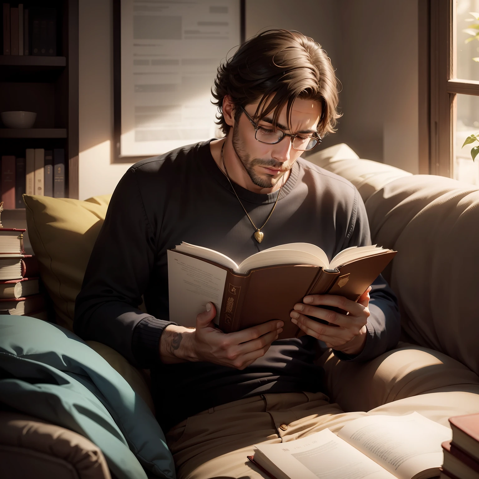Man reading a book