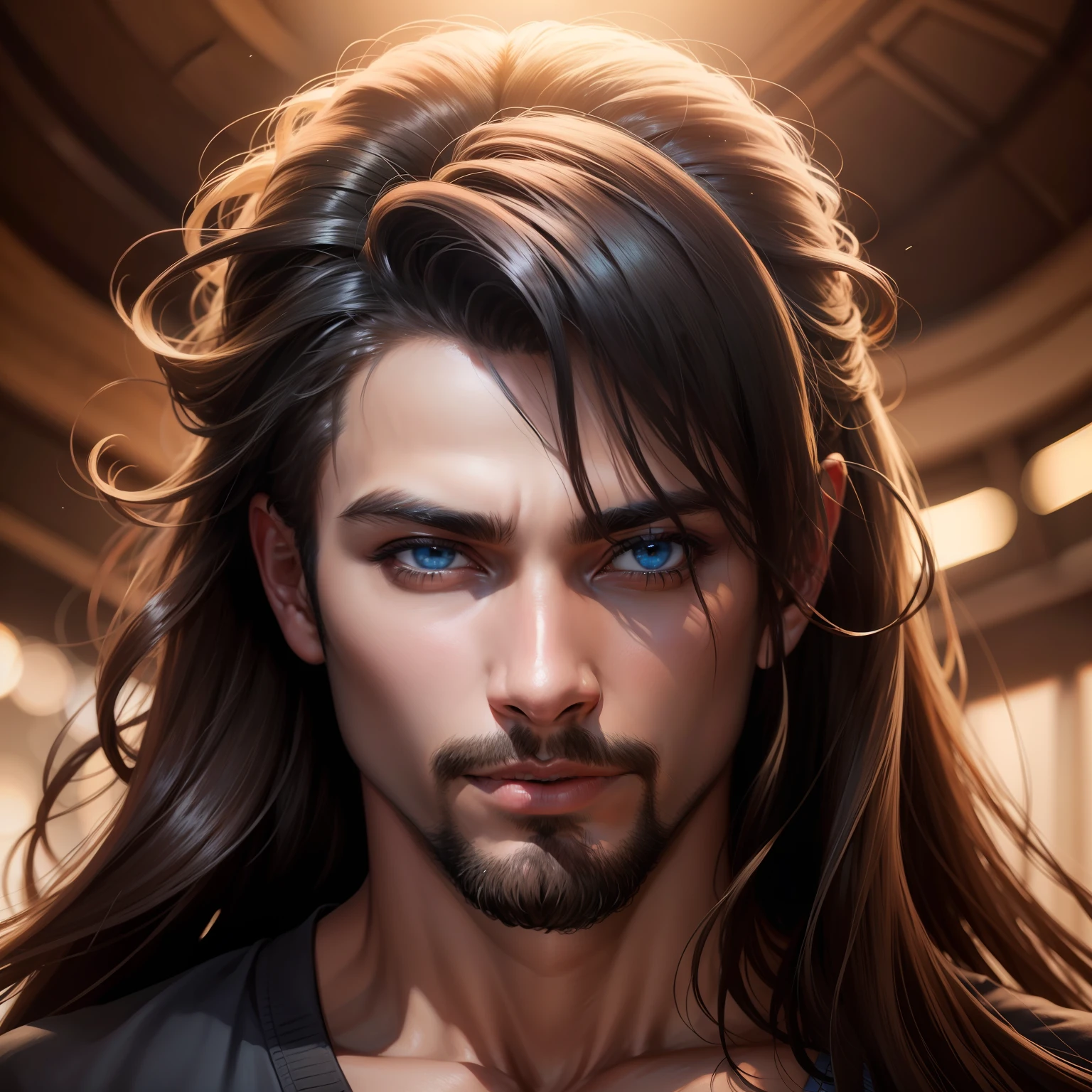 foto realista imagem natural de homem mais bonito do mundo pele natural , olhos castanhos, cabelo preto , foto real , luz natural
