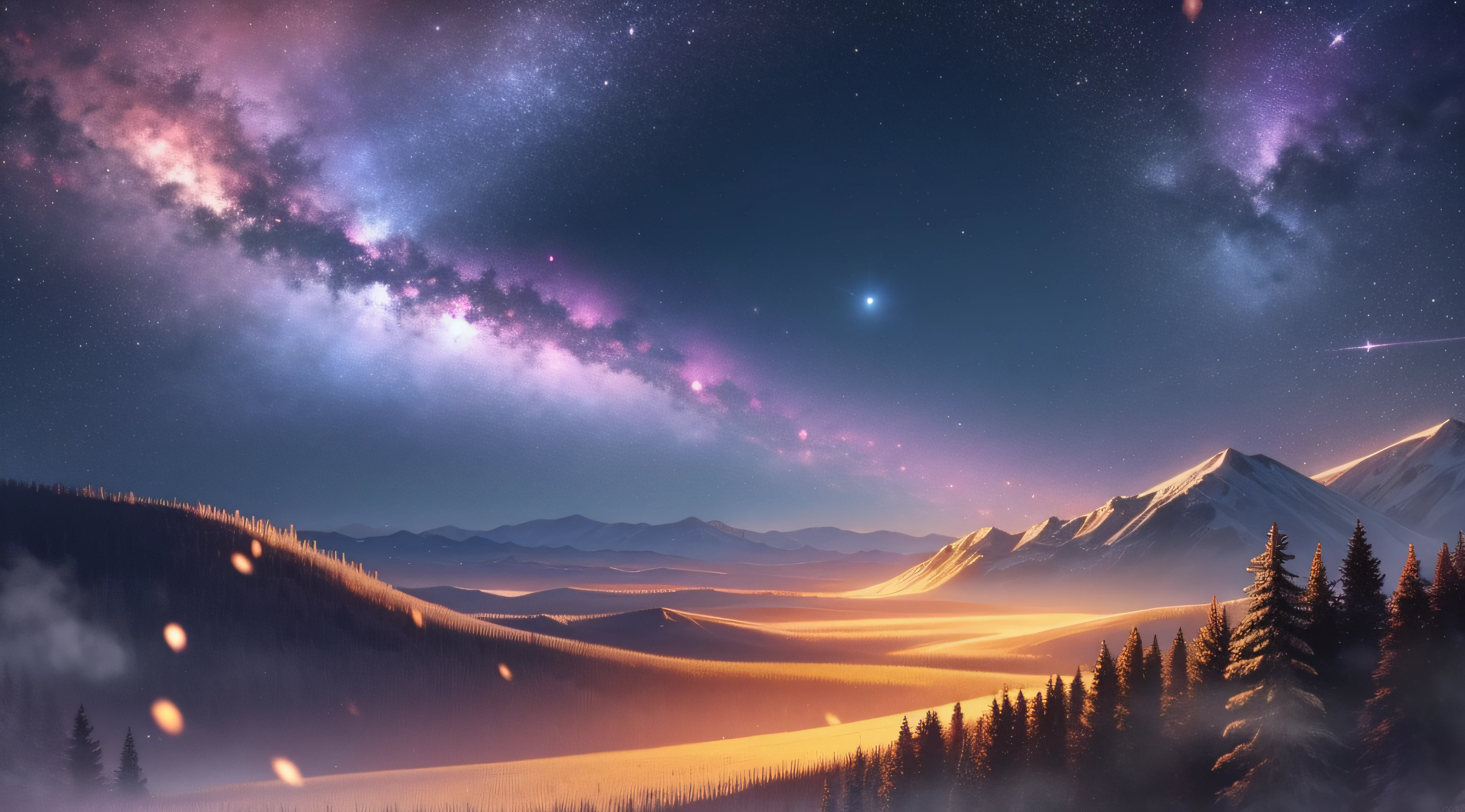 shadowland, cosmos in background, beautiful scenario