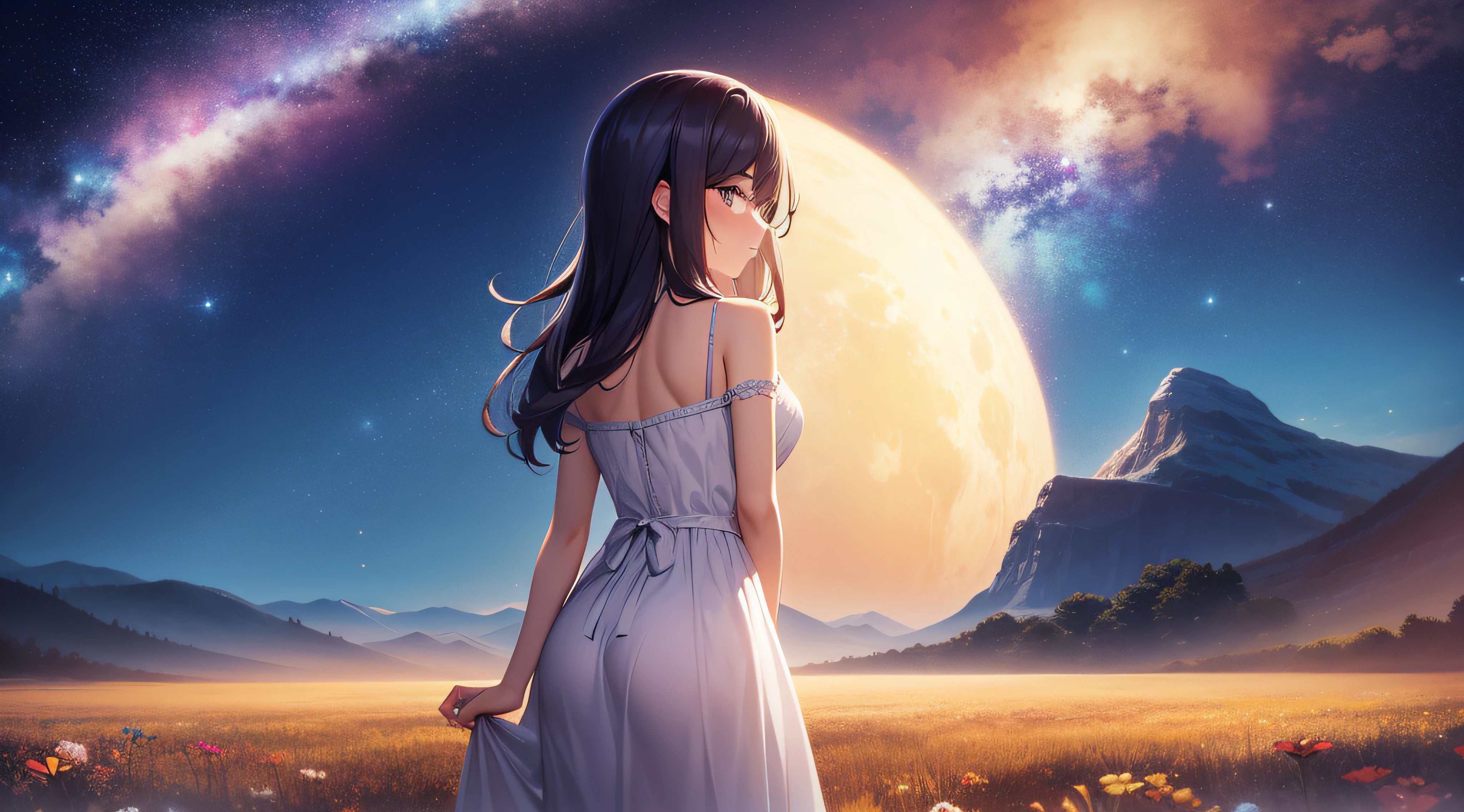 shadowland, cosmos in background, beautiful scenario