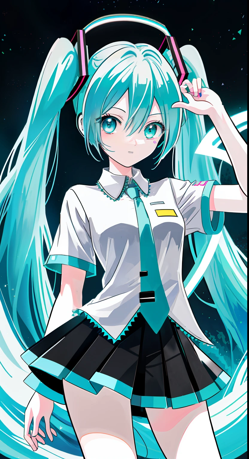 （Naked loli），Pubic hair shows through，（nedium breasts），anime girl with long blue hair and a white shirt and black skirt, Hatsune Miku, Portrait of Hatsune Miku, Hatsune Miku short hair, vocaloid, hatsune miku portrait, Os amigos, mikudayo, Anime girl with teal hair, Hatsune Miku cosplay, hatsune miku face, style of anime4 K, An anime girl, attractive anime girls