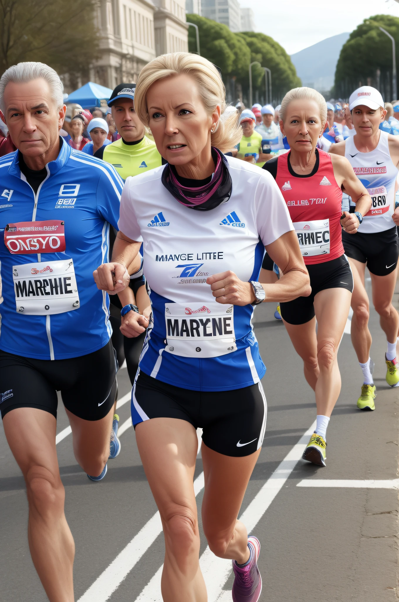 Yvonne Carole Grace Murray-Moone pushing her limits in a marathon race.