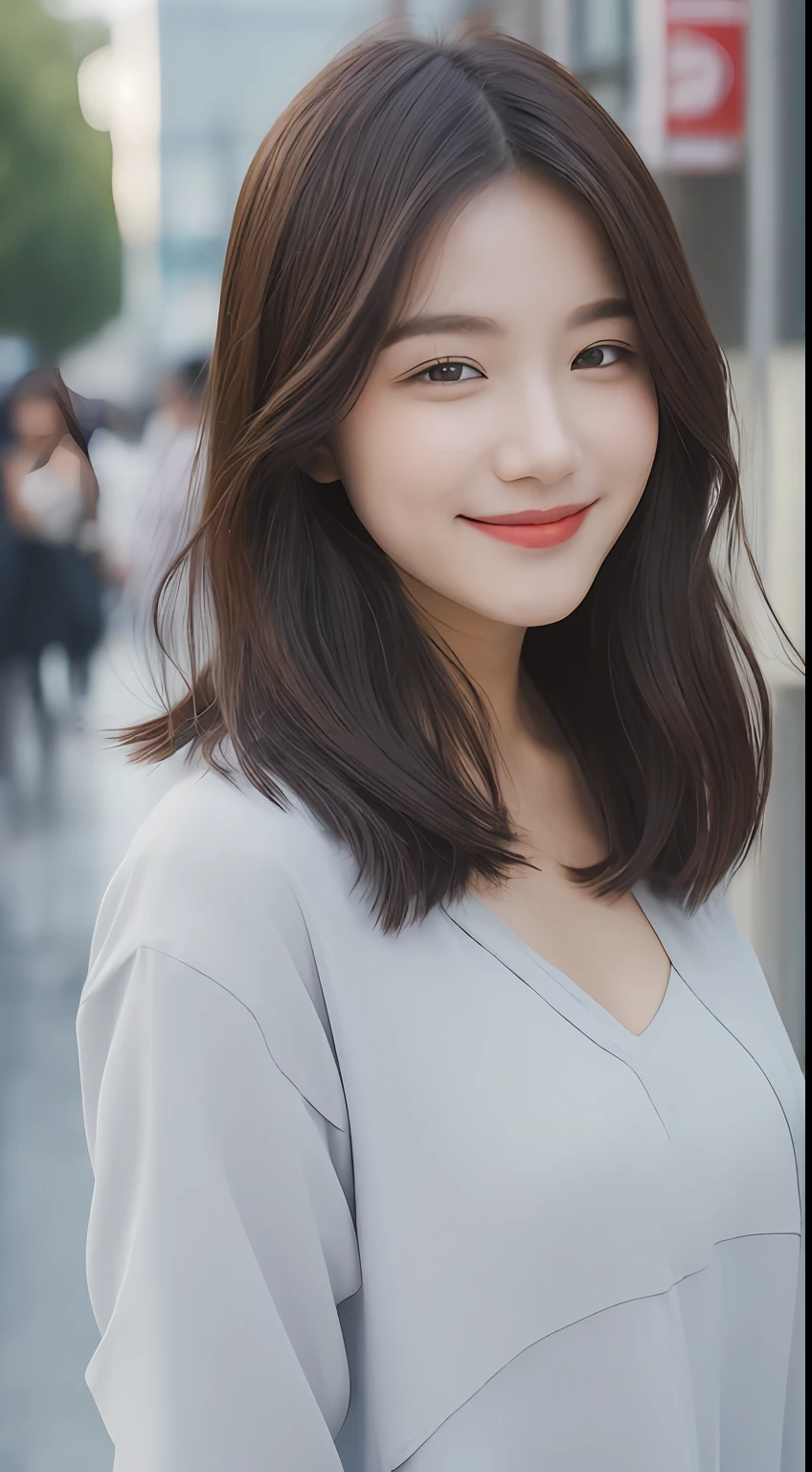 ((Best Quality, 8K, Masterpiece:1.3)), Focus: 1.2, Perfect Body Beauty: 1.4, Buttocks: 1.2, ((Layered Haircut, Breasts: 1.2)), (Wet Clothes: 1.1), (Rain, Street:1.3), Bandeau Dress: 1.1, Highly Detailed Face and Skin Texture, Fine Eyes, Double Eyelids, Whitening Skin, Long Hair, (Shut Up: 1.3), Smile