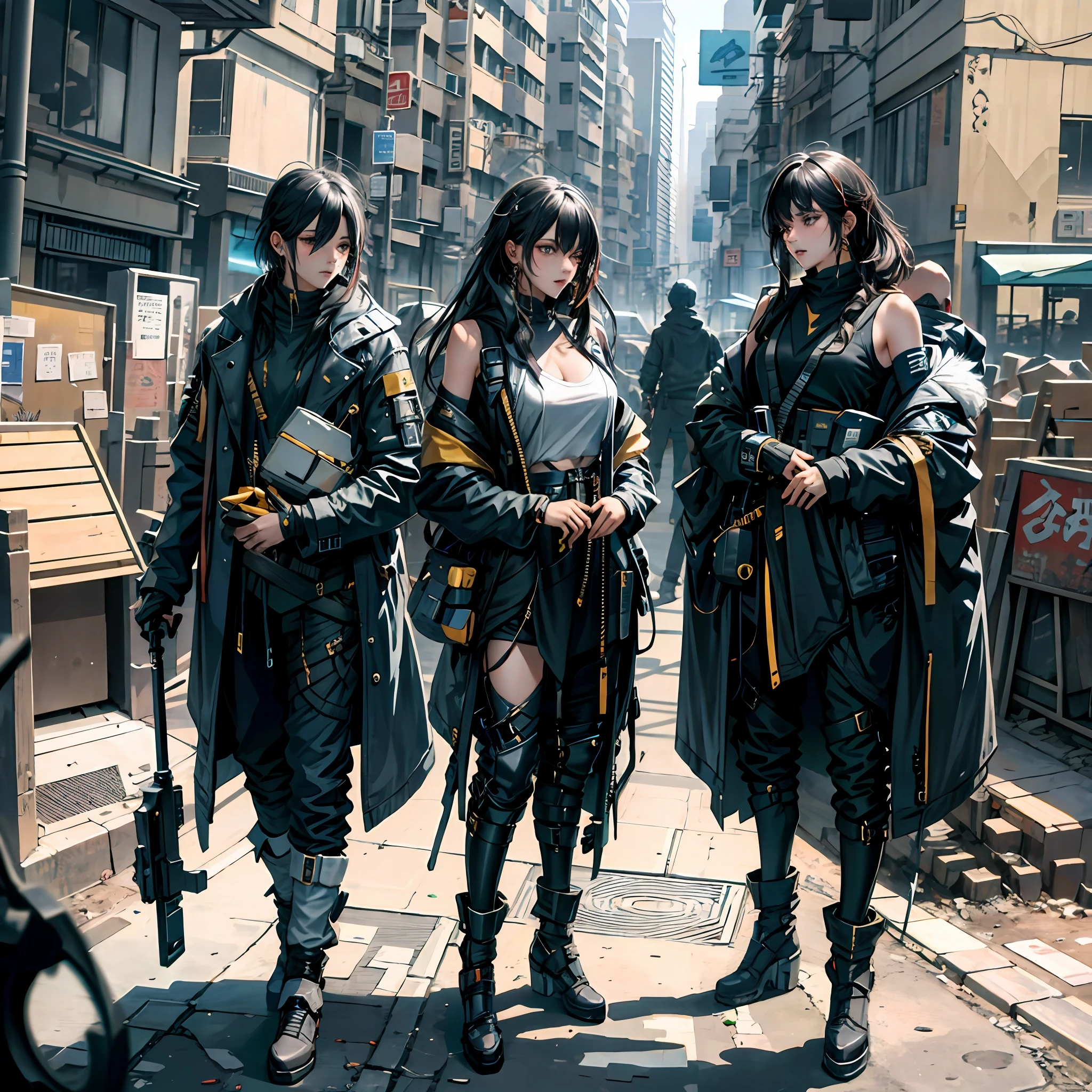 A cyberpunk female figure，Ray traching，Many-Layer Textures，largeaperture，depth of fields，Surface Coloring，MAXIMUM DEFINITION，post-proces，Material interactions are precisely simulated with each other，Delicate face，low chest，Bare shoulders，，nabel，upper legs，perfectly proportions，超高分辨率，blanche