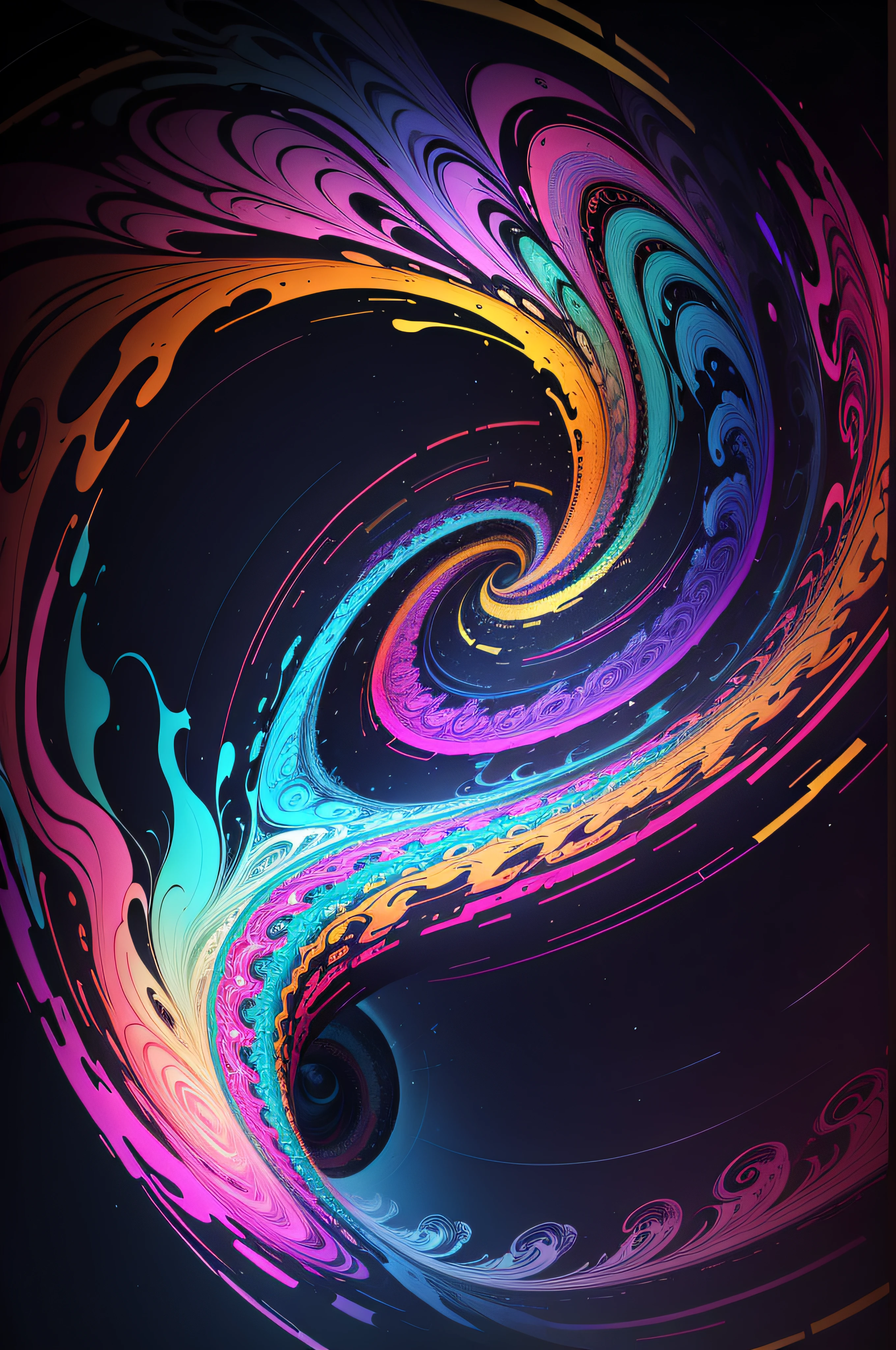 A psychedelic vortex of swirling hues and patterns that leads to a mysterious realm.