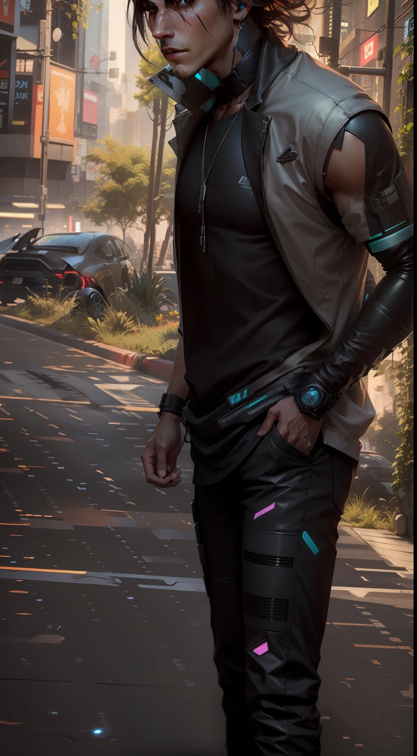 Change background cyberpunk handsome boy realistic face, 8k, ultra realistic