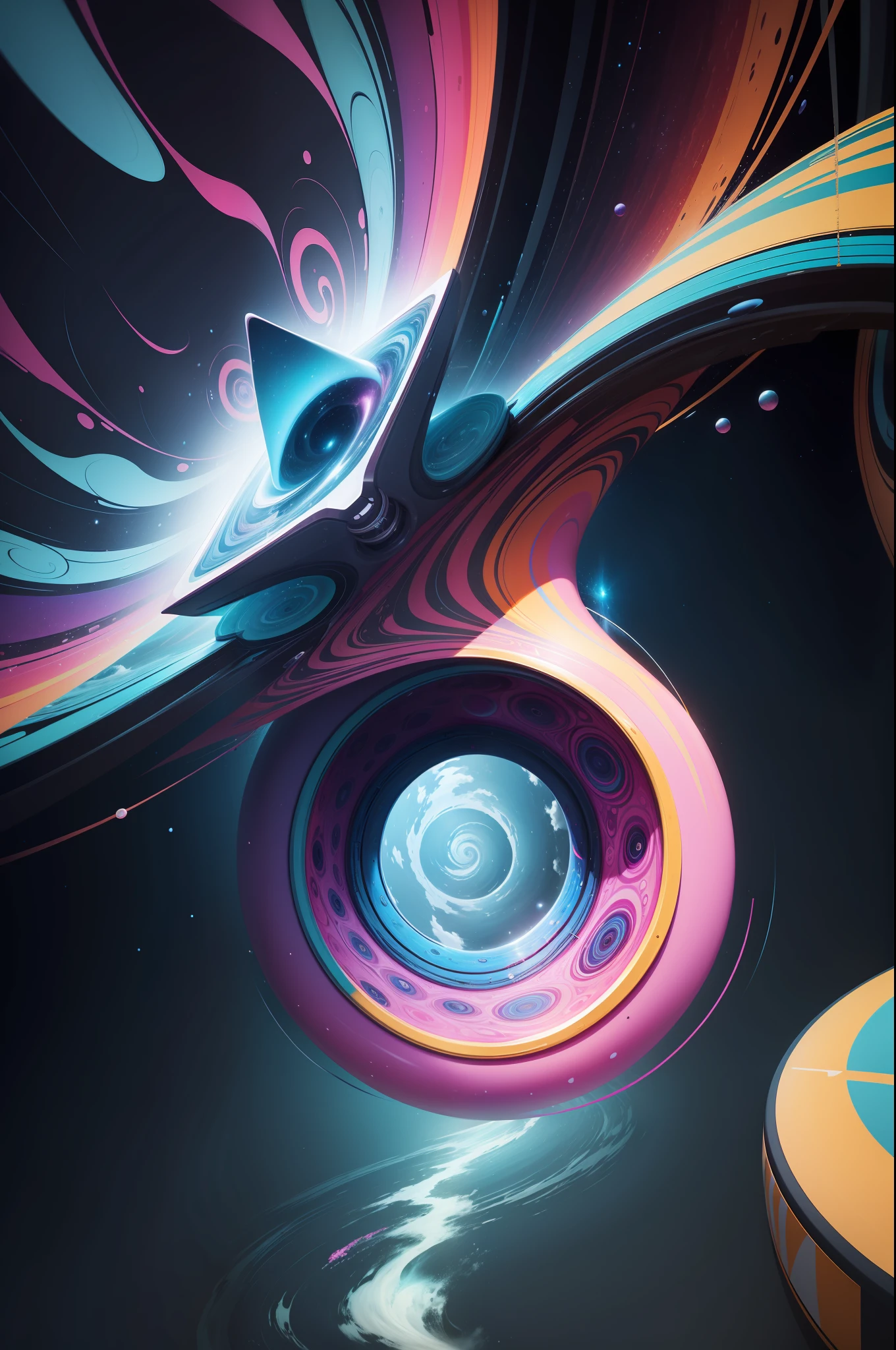 A swirling, ever-changing portal of vibrant colors and shapes that transports you to a strange new world.