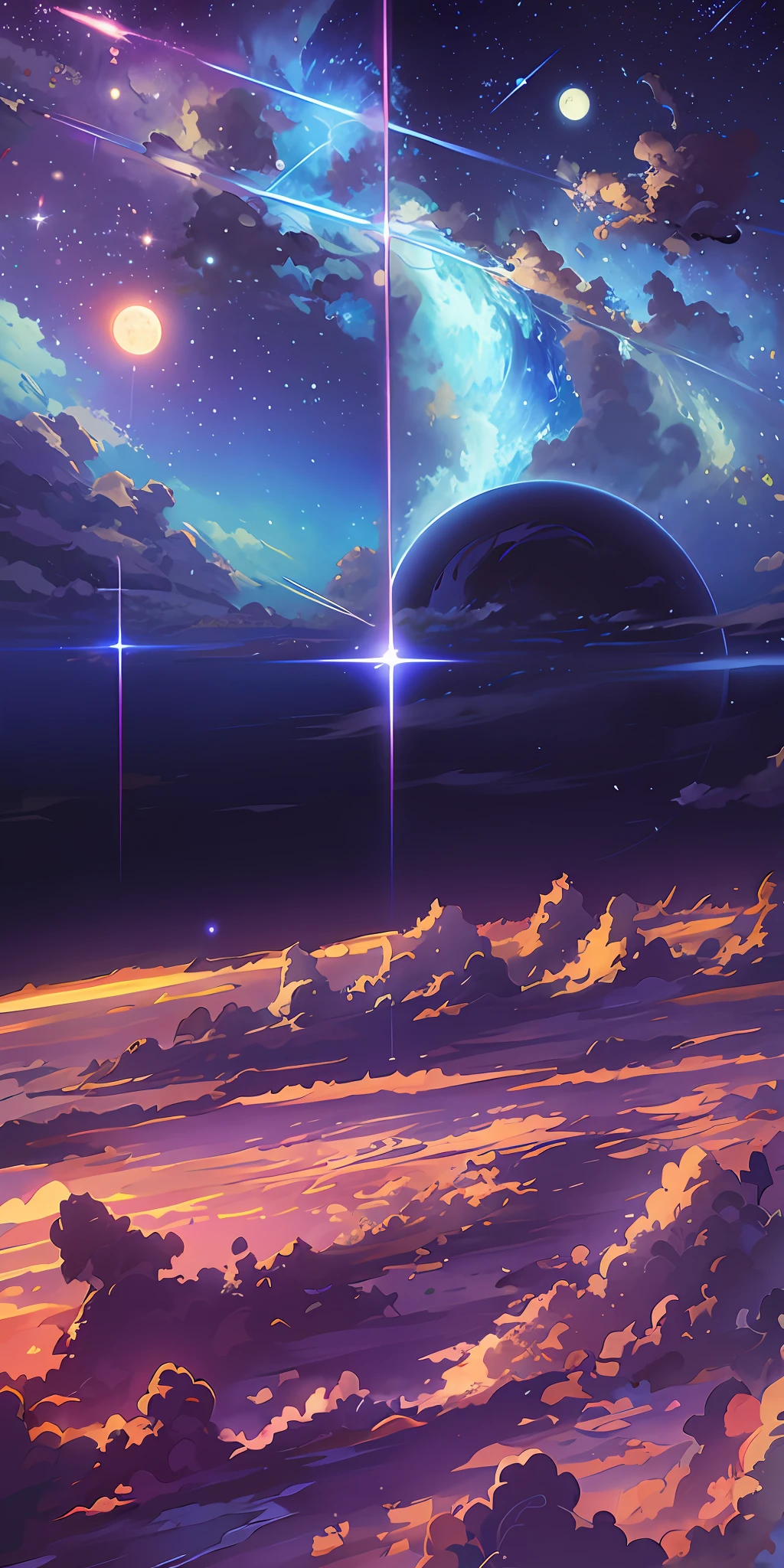 anime anime wallpapers with a view of the sky and stars, cosmic skies. by makoto shinkai, anime art wallpaper 4 k, anime art wallpaper 4k, anime art wallpaper 8 k, anime sky, amazing wallpaper, anime wallpaper 4 k, anime wallpaper 4k, 4k anime wallpaper, makoto shinkai cyril rolando, anime background art