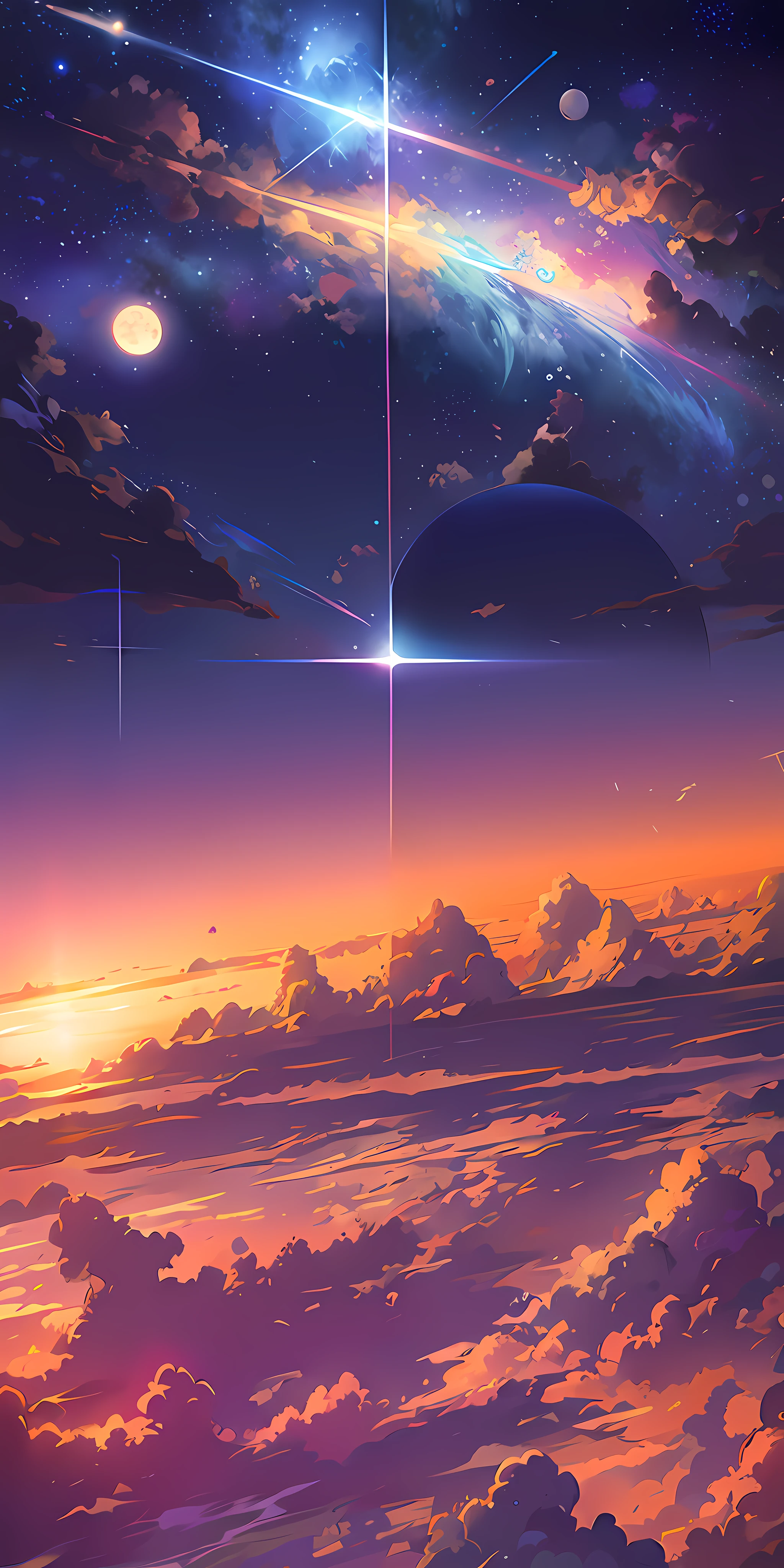 anime anime wallpapers with a view of the sky and stars, cosmic skies. by makoto shinkai, anime art wallpaper 4 k, anime art wallpaper 4k, anime art wallpaper 8 k, anime sky, amazing wallpaper, anime wallpaper 4 k, anime wallpaper 4k, 4k anime wallpaper, makoto shinkai cyril rolando, anime background art