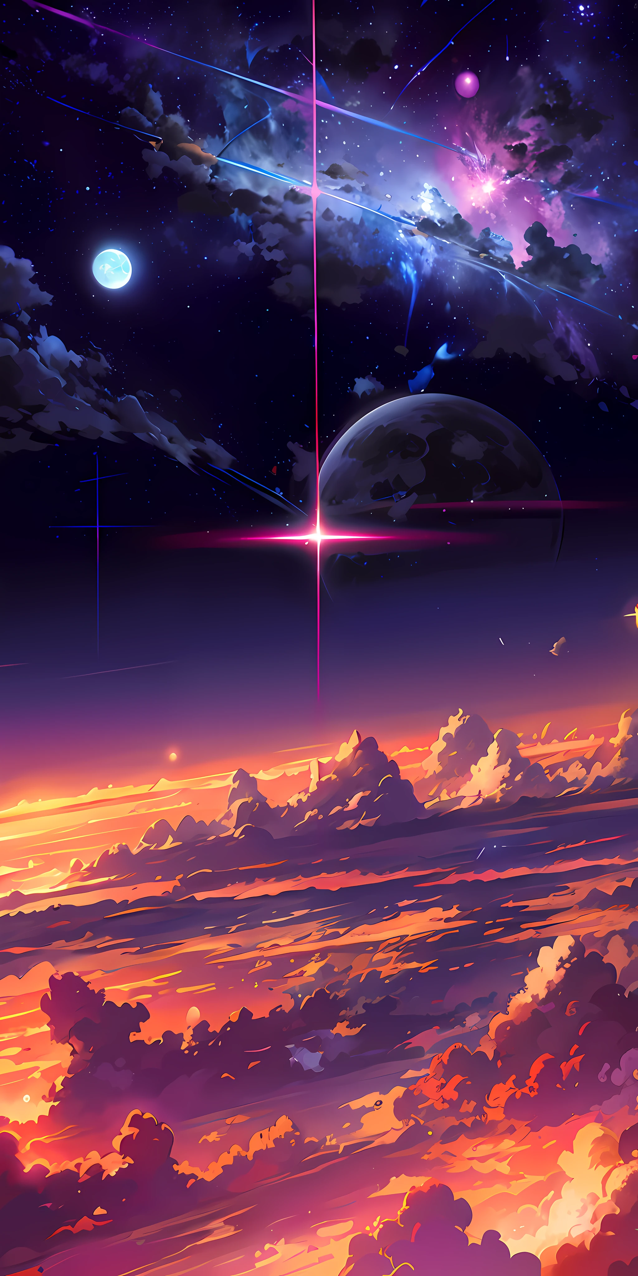anime anime wallpapers with a view of the sky and stars, cosmic skies. by makoto shinkai, anime art wallpaper 4 k, anime art wallpaper 4k, anime art wallpaper 8 k, anime sky, amazing wallpaper, anime wallpaper 4 k, anime wallpaper 4k, 4k anime wallpaper, makoto shinkai cyril rolando, anime background art