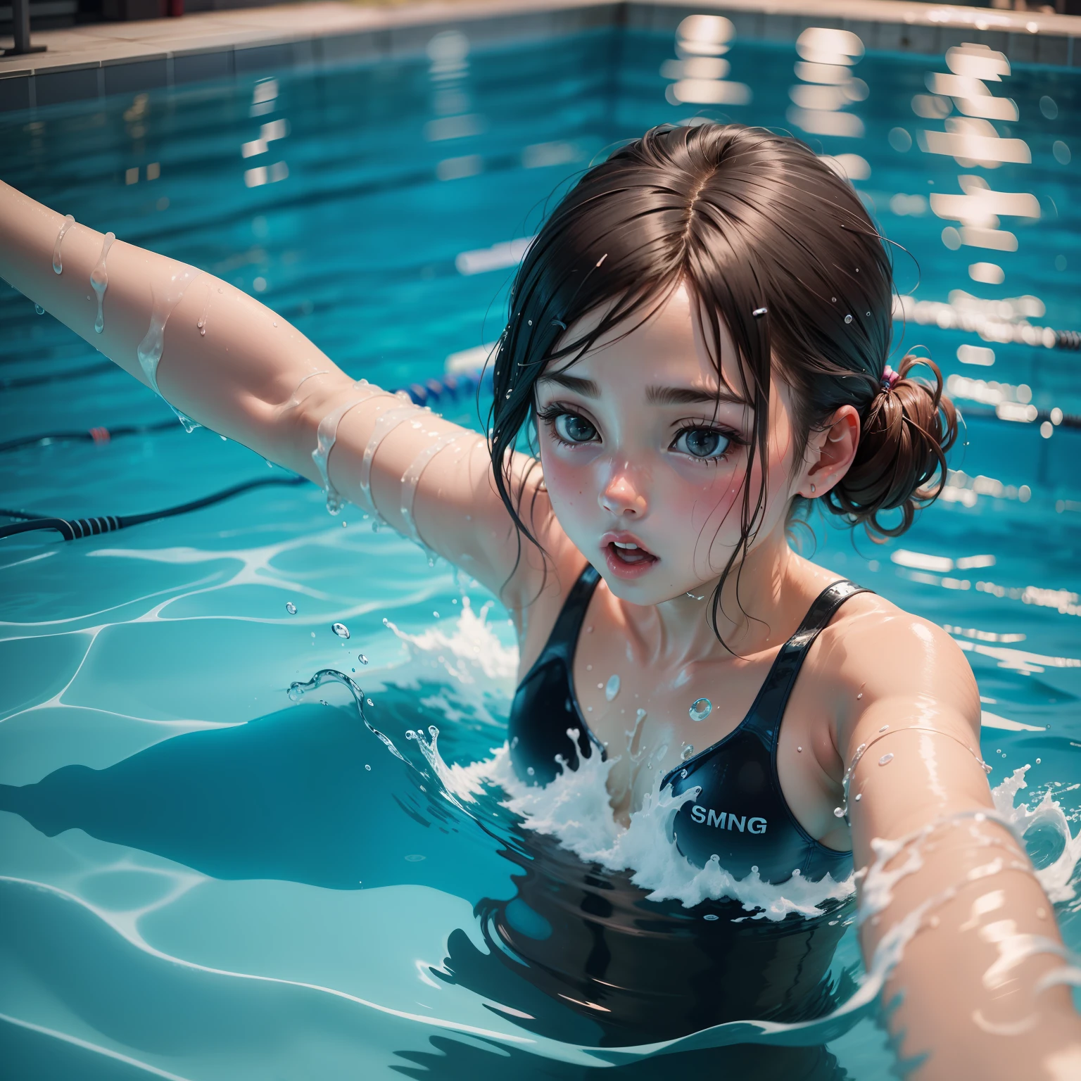 I am swimming
