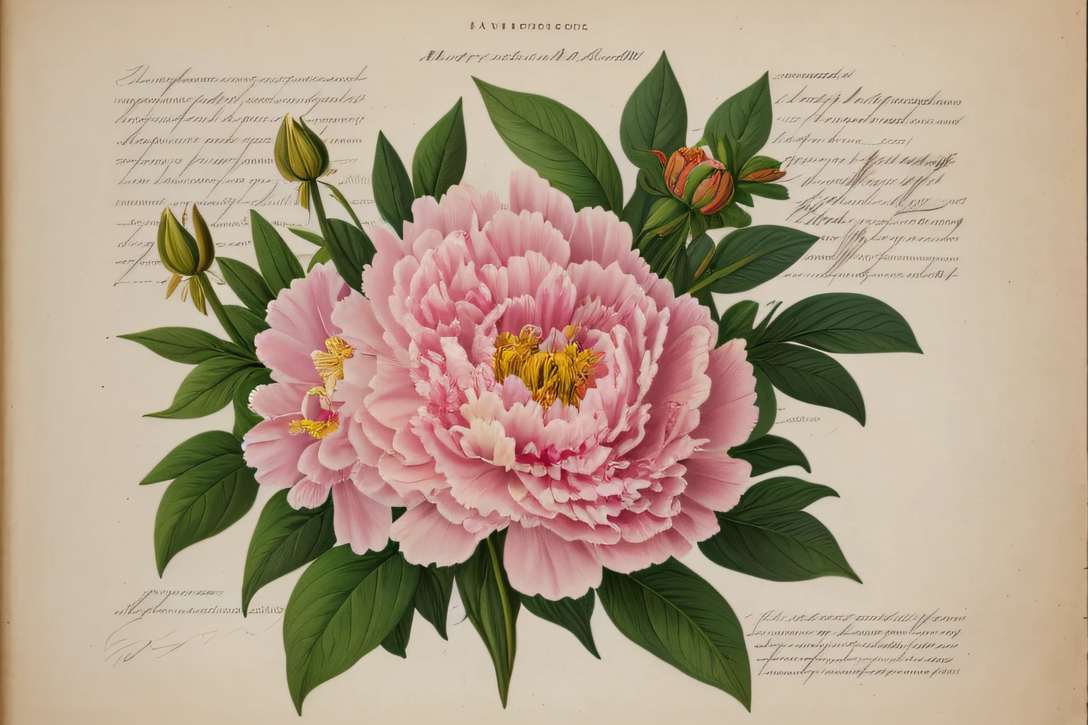 best qualtiy:1.2),(A detailed:1.2),(tmasterpiece:1.2),John Edwards High resolution Grand Provencal peony(1770 1775)Vintage botanical illustration