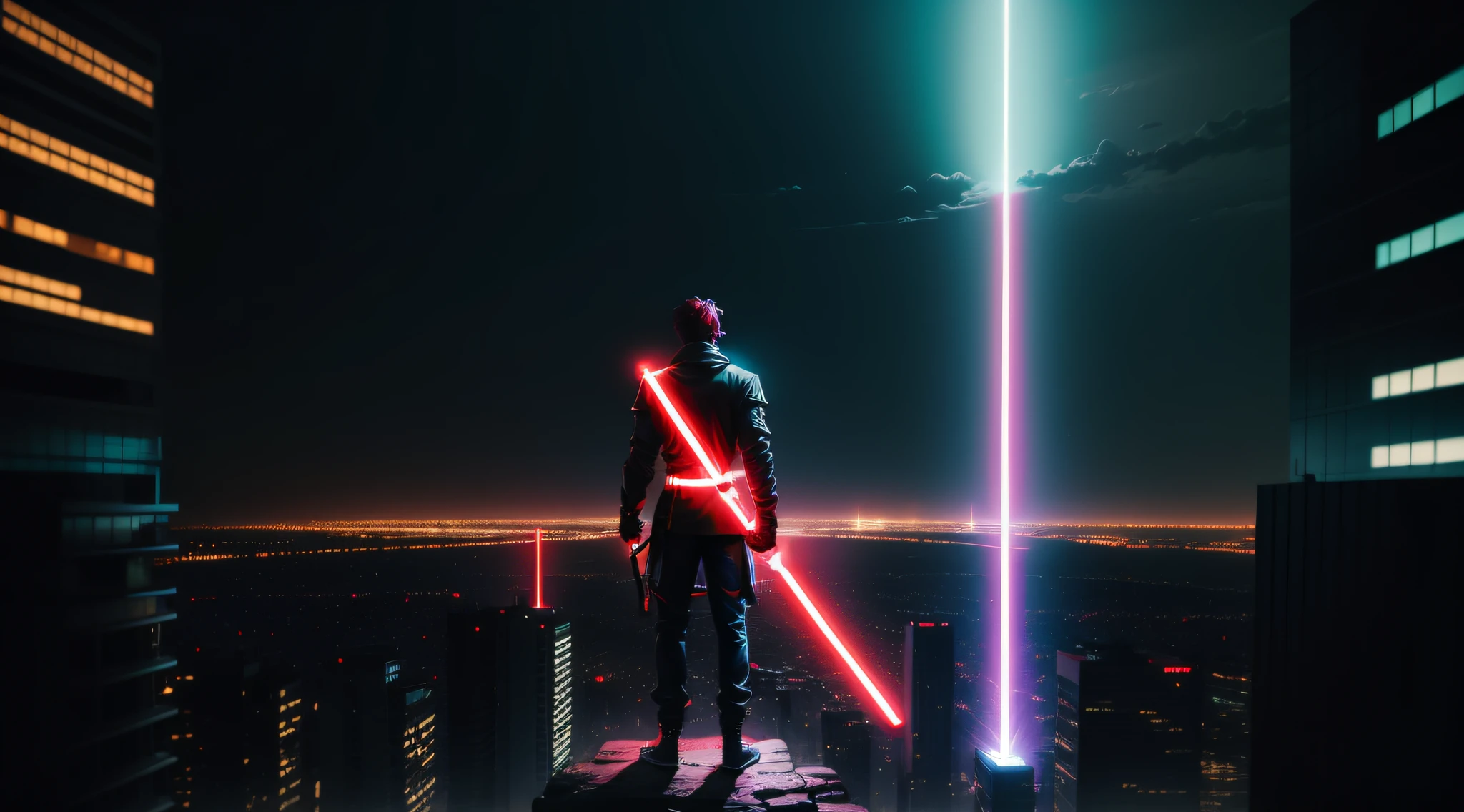 a hand holding a lightsaber