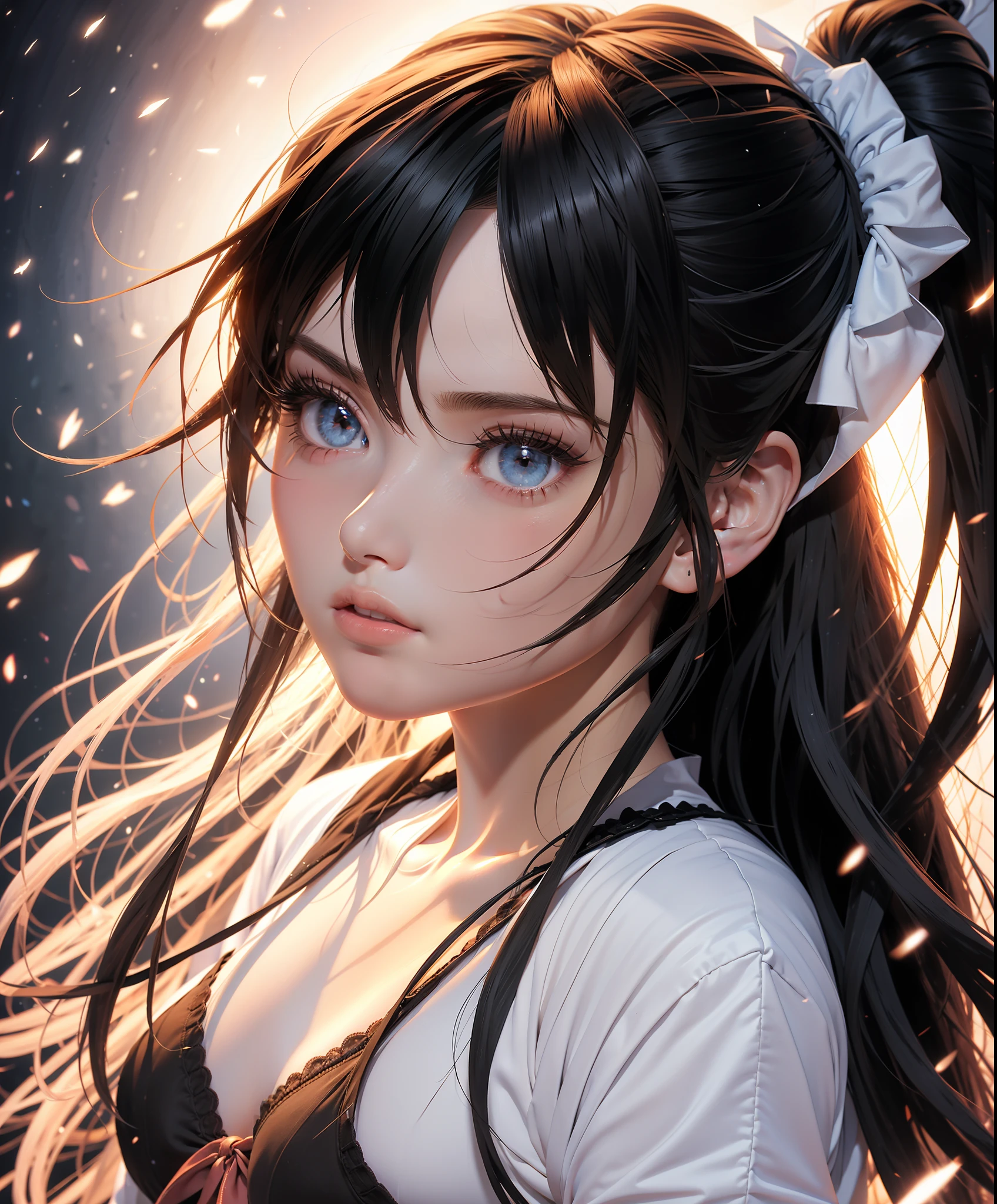 1girl, Hakurei Reimu, upper body triangle black hole,
