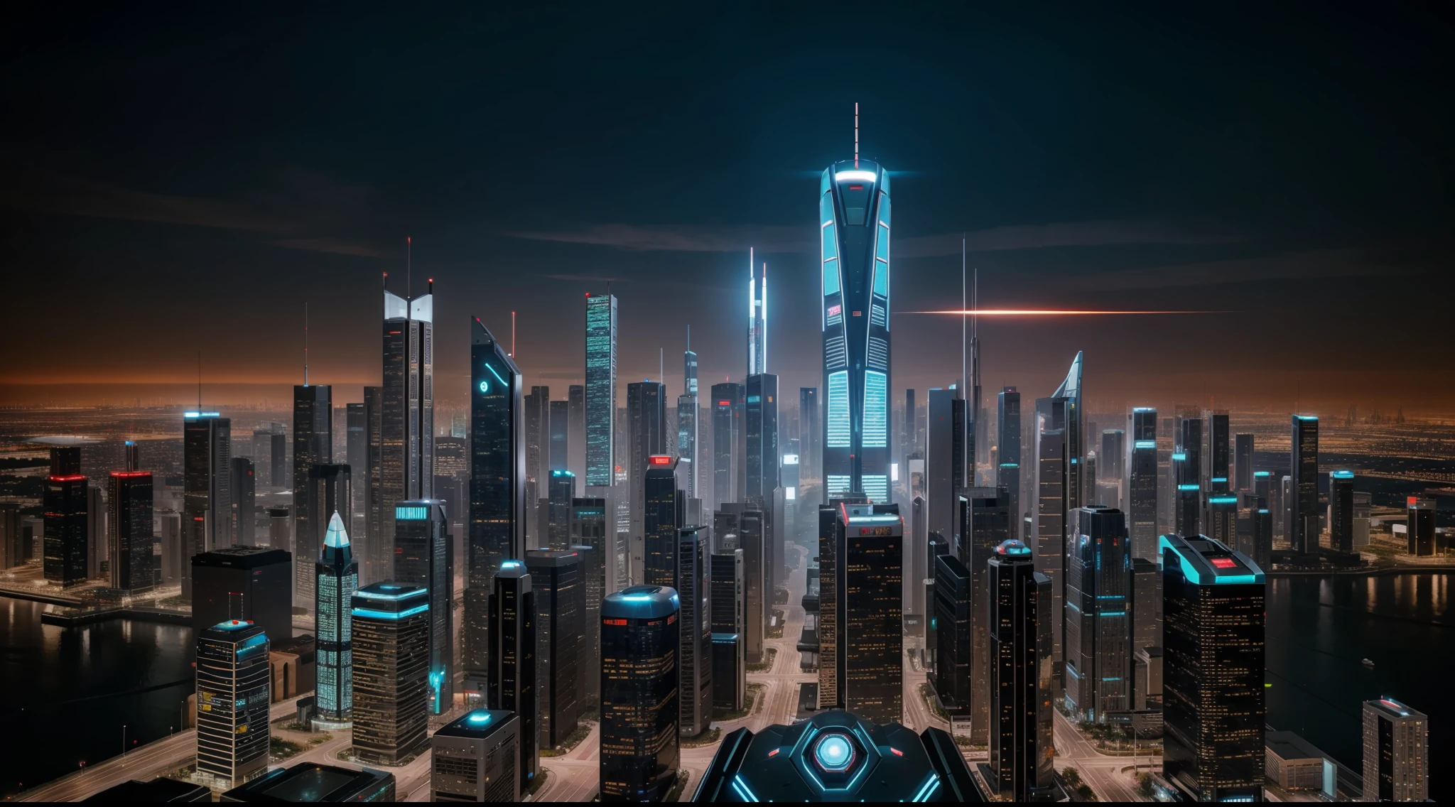 futuristic city dominated by robots