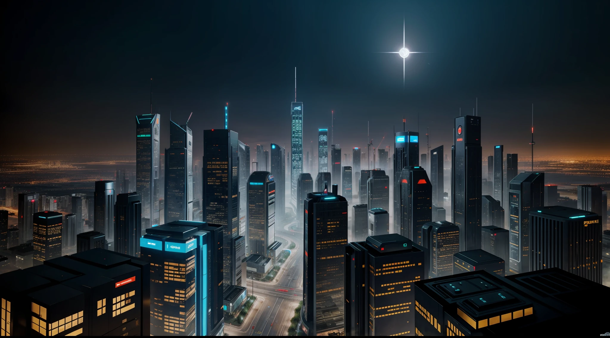 futuristic city dominated by robots