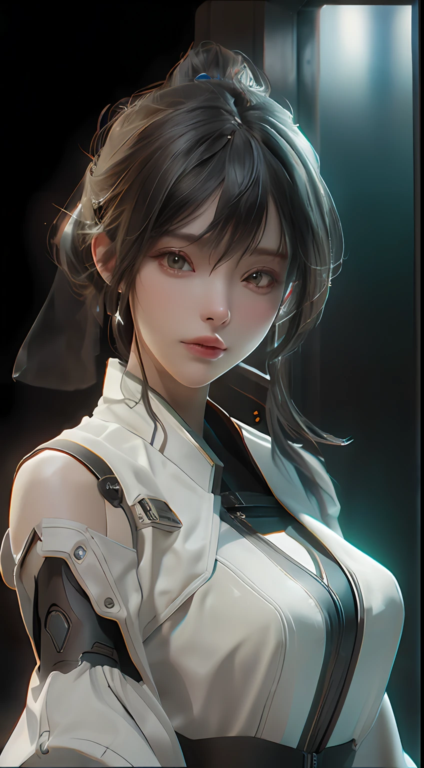 ((Best quality)), ((masterpiece)), (detailed:1.4), 3D, an image of a beautiful cyberpunk female,HDR (High Dynamic Range),Ray Tracing,NVIDIA RTX,Super-Resolution,Unreal 5,Subsurface scattering,PBR Texturing,Post-processing,Anisotropic Filtering,Depth-of-field,Maximum clarity and sharpness,Multi-layered textures,Albedo and Specular maps,Surface shading,Accurate simulation of light-material interaction,Perfect proportions,Octane Render,Two-tone lighting,Wide aperture,Low ISO,White balance,Rule of thirds,8K RAW,