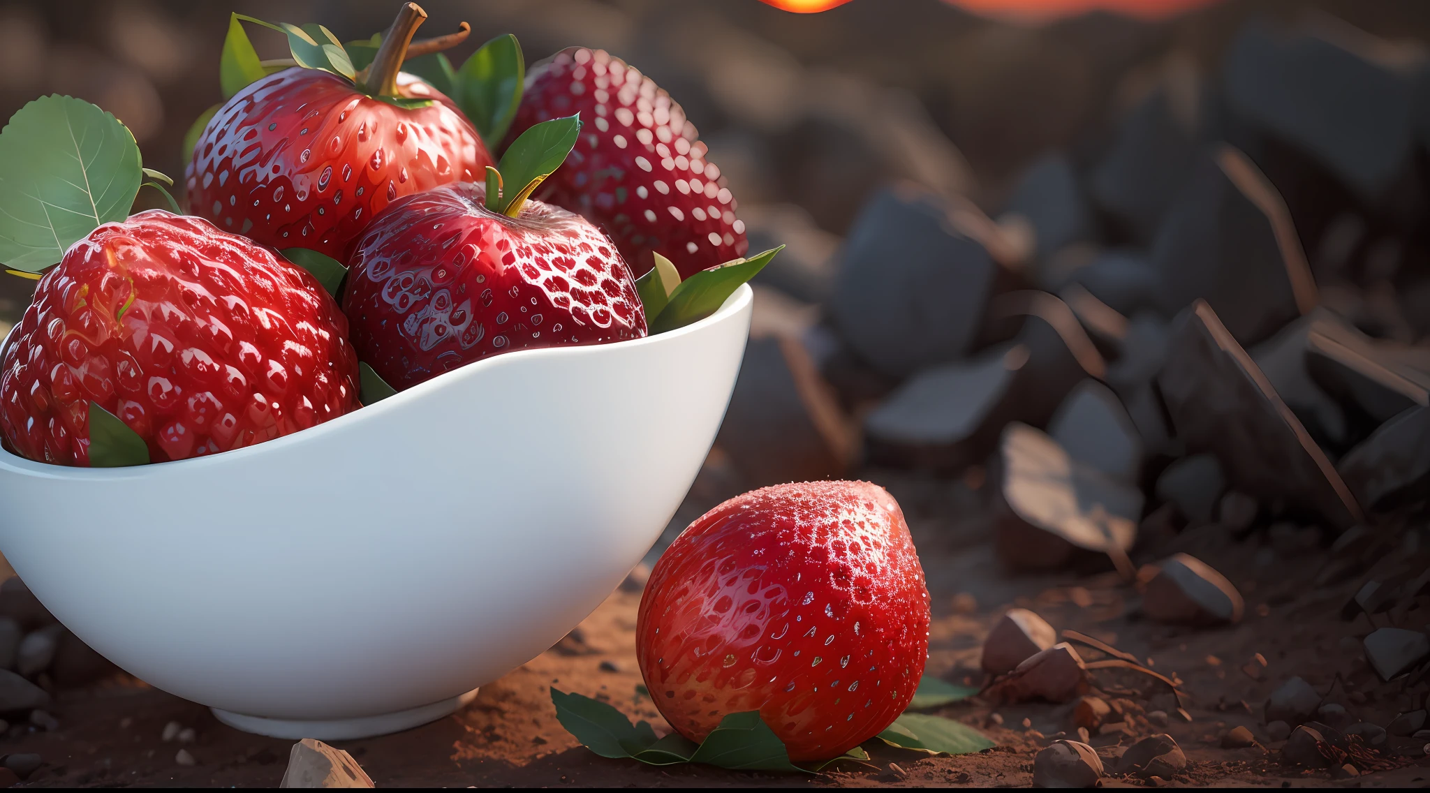 Morangos, morango, Strowberry, espadas, naturais, Natureza, Natureza, Linda, renderizado, fotorrealista, UltraHD, 4k, texturasdetalhadas, sombras detalhadas, cores detalhadas, por do sol, sol se pondo, Sunset, Natureza Linda, fundo preto, por do sol, contraste detalhado, contraste realista, alta resolução, cores detalhadas,
