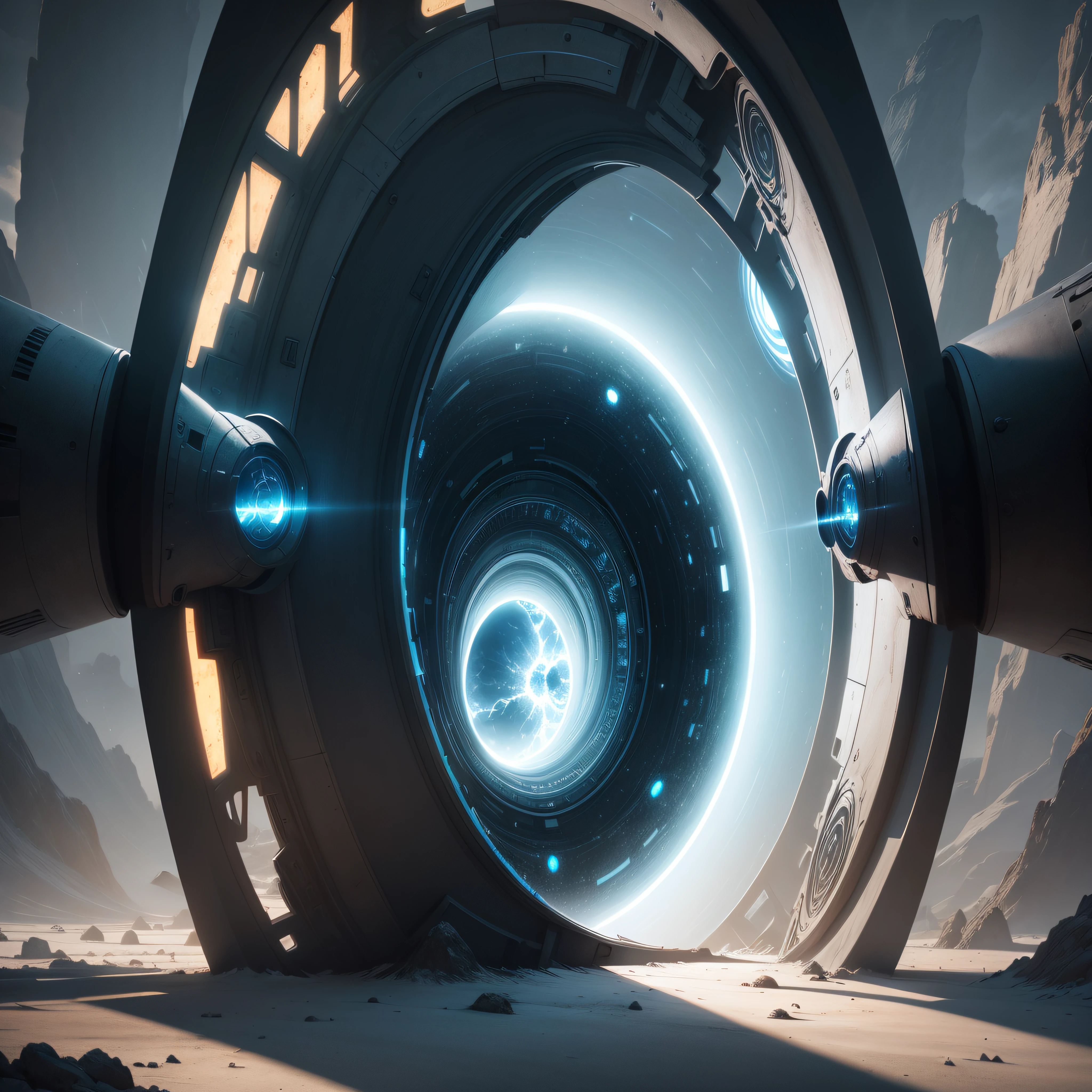 A 4K abstract portal, with a surrealistic, yet realistic, design and a captivating atmosphere.