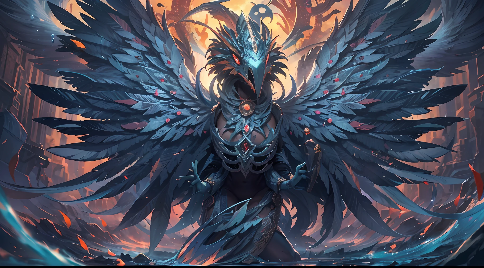 feathered serpent, extremely fine detail, epic high quality, insanely beautiful, full body shot, dark fantasy and holographic style, holographic rendering, 2.5d anime illustration, lucid, fantastic realism, new medievalism, vibrant colors, beautiful mythological, marvelous, dignified, transcendental, perfection, hyper real, ultra fine detailed skin, ultra quality, cinematic still, 16k, conceptual contrast, natural lighting, fiber landscape background, culture, farming, hero, blazing rain, emerald feathers, be resourceful, creation of heaven and earth,