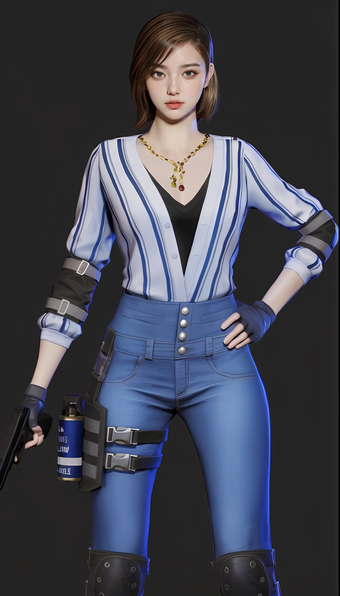 best qualtiy, Full body like,Refined face,pretty face,25 years old woman,slimfigure,Smaller bust,office lady uniform,Office wear,black lence stockings,(Castle background:1.3)