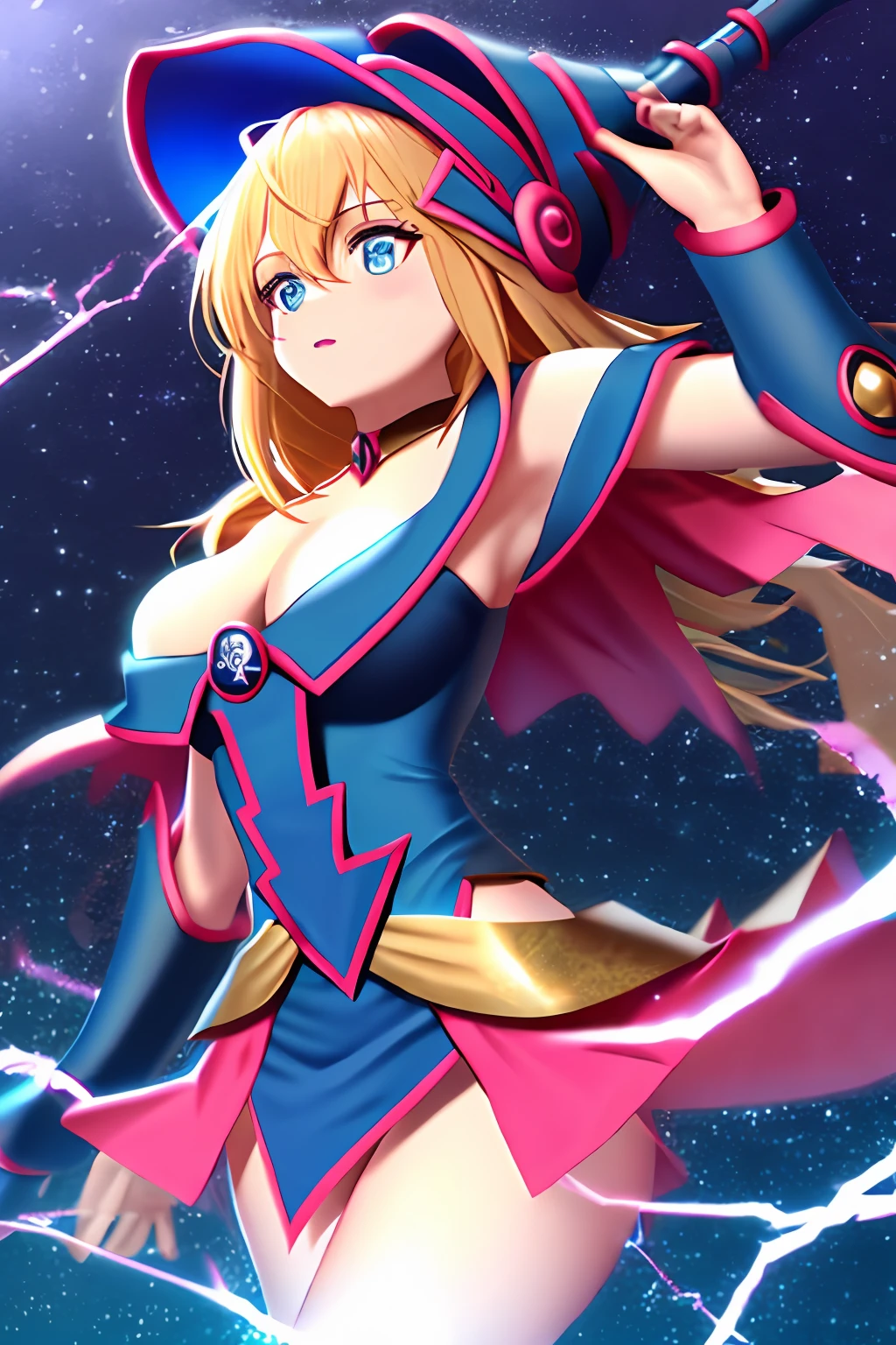 Dark wizard girl,nakeness,Bare upper body,Cracked skirt,Bare lower body