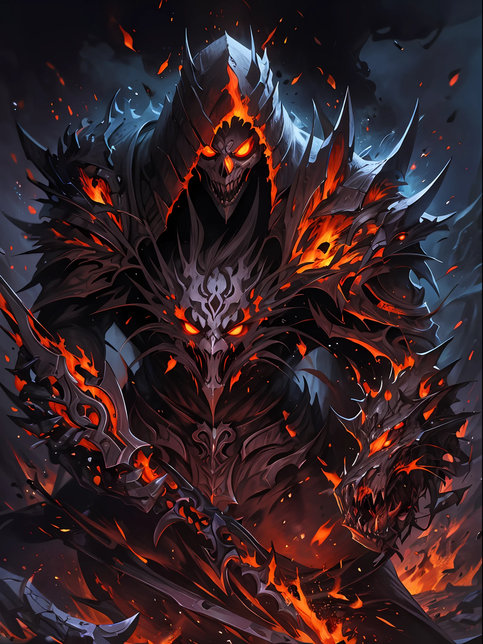 Hombre grande,marcas y simbolos por el cuerpo,pelo largo y lanco,capucha roja,Espada gigante de almas en pena,oscuro,almas,guantes demoniacos,armadura masiba,armadura de almas en pena,demonio, Fuego, caballo infernal de fuego y lava,ojos rojos,ojos azules brillante, infierno, apocalyptic,fin del mundo, Lado oscuro,ruina, guerra, Darksiders , ERA (Darksiders), obra dearte,guerrero,enviado del infierno,Horseman of the Apocalypse,muerte,sangre,destruccion,hambre,lucha,furia