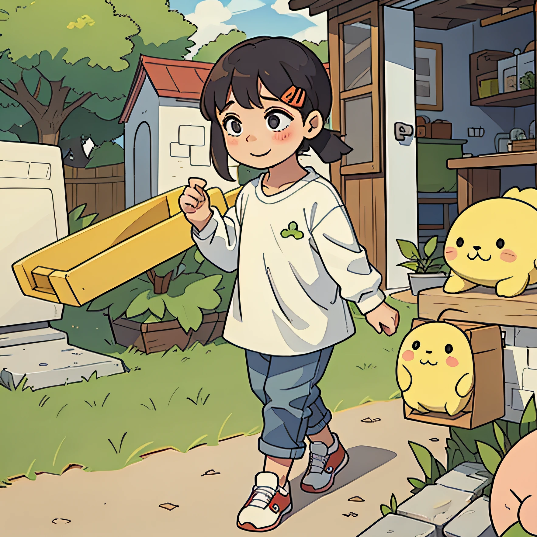 The cute leaves the place happy