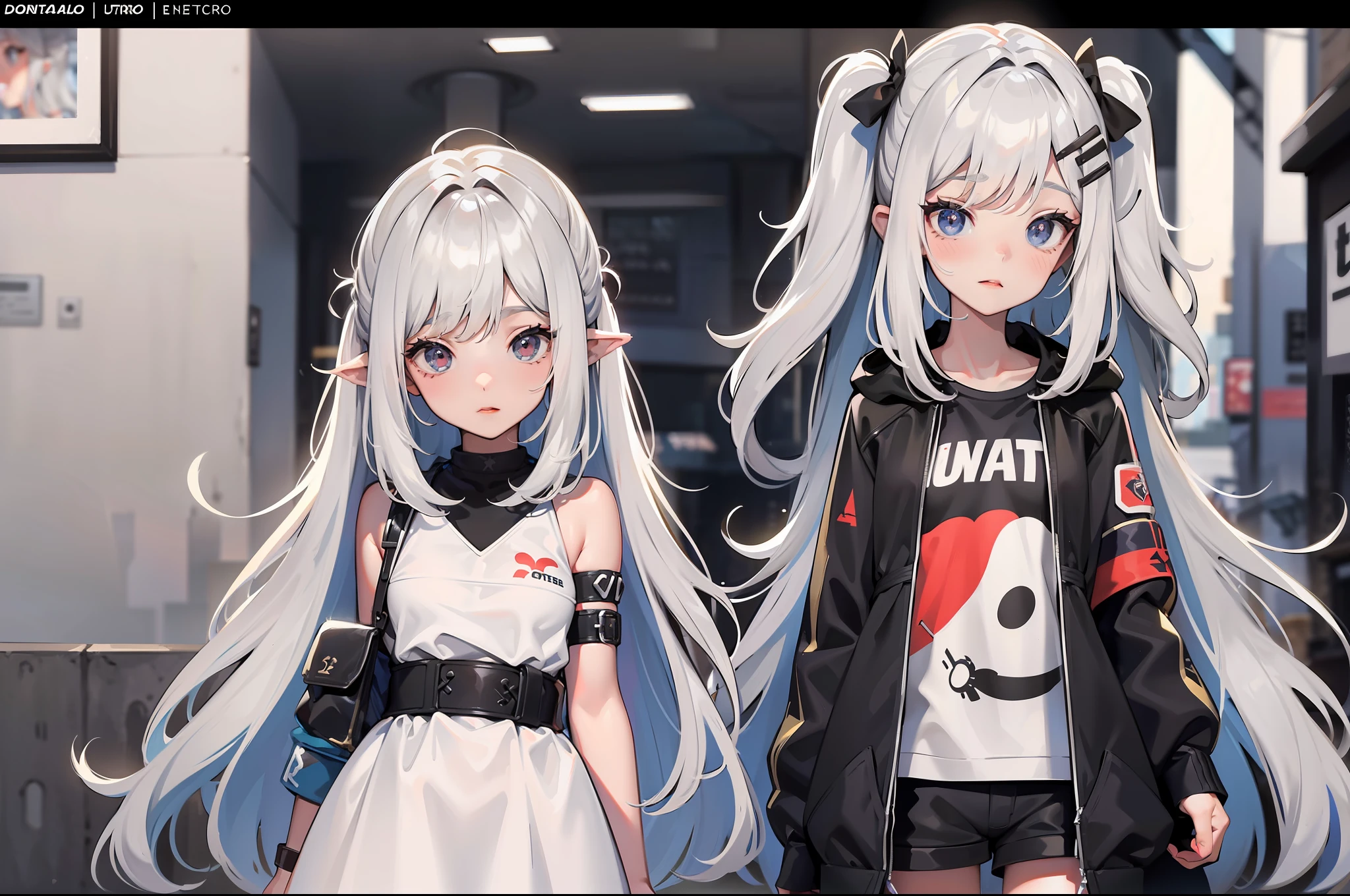 primer plano. Una foto de dos gladiadoras muy bellas y atractivas, usando varias piezas de armadura y levantando los brazos con el arma hacia arriba ((best quality))