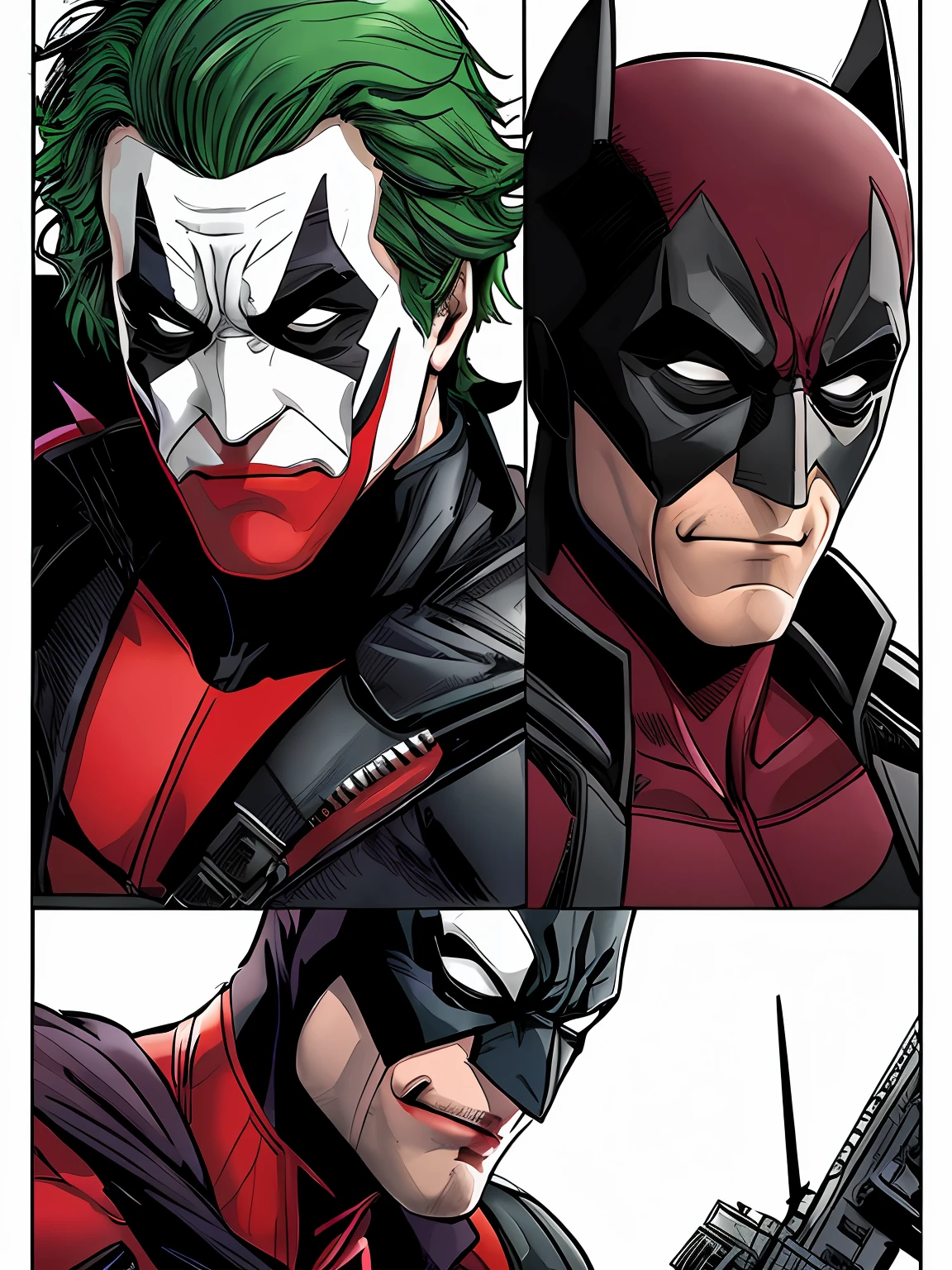 Merge deadpool and batman and joker