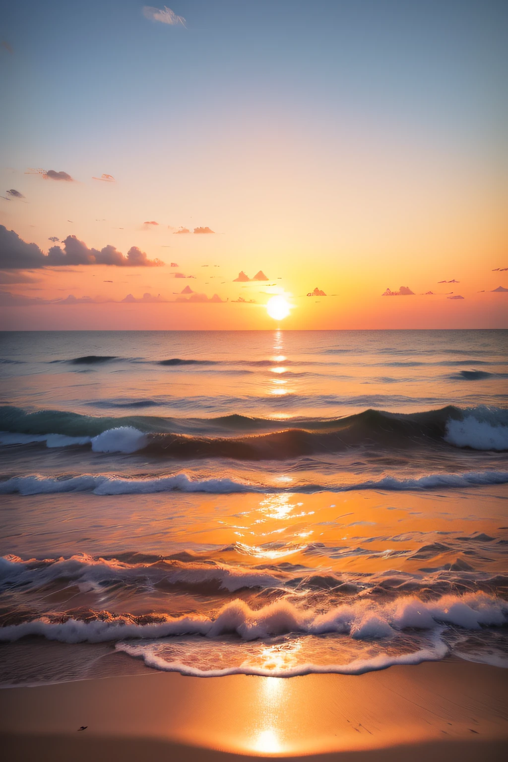 sun sunset, praia deserta, vista distante, realista, cores ricas, lindo e colorido, lente grande angular, filmagem fim do dia, filme positivo, estilo naturalista, High Definition Footage.