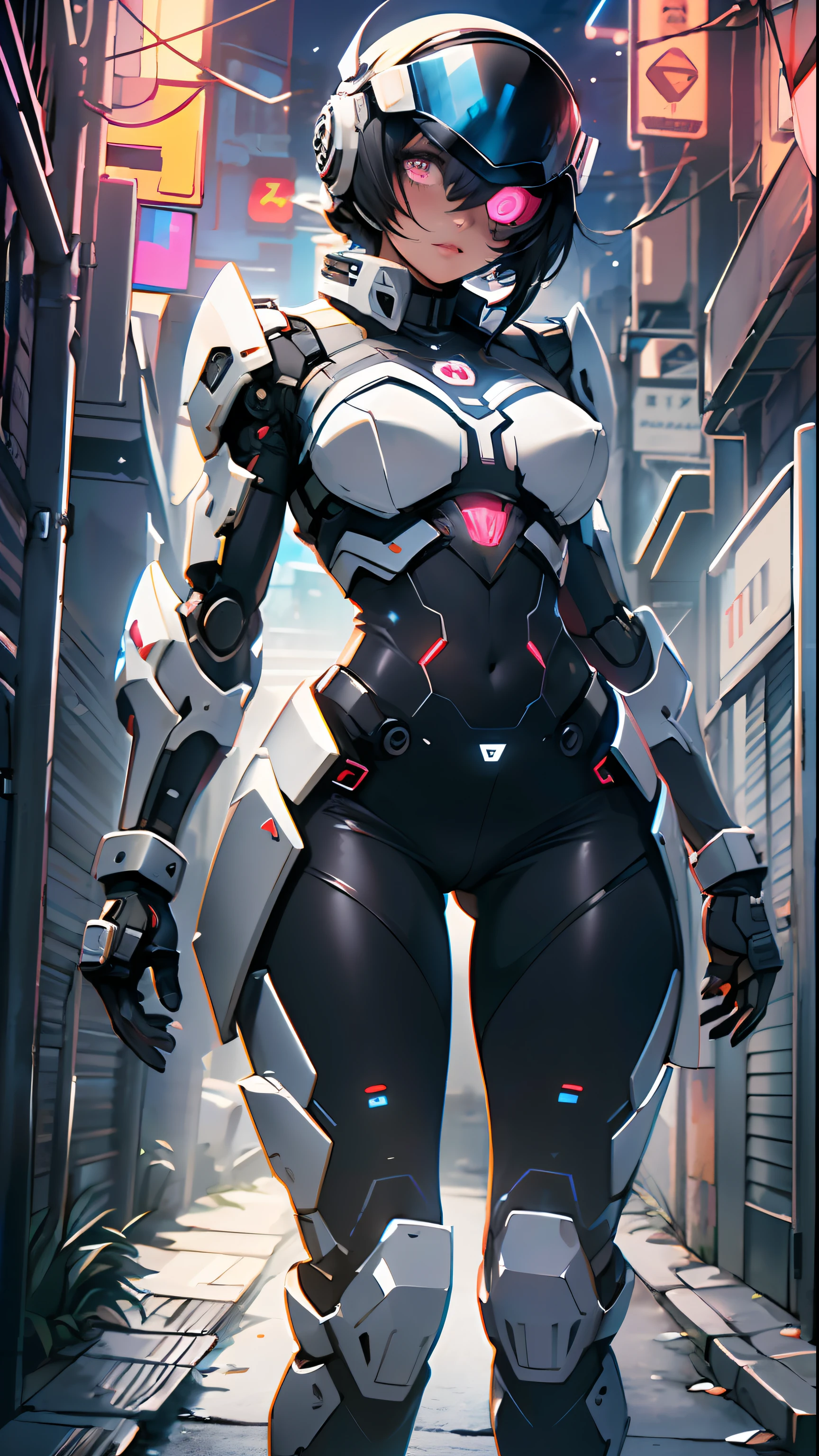 assaultron, itrobo2022, 1girl, solo, breasts:1.4, looking at viewer, robot, humanoid robot, robot joints, one-eyed, joints, no humans, ((black armor, black pants)), wide hips, curvy, mechanical arms, crotch plate, science fiction, post-apocalypse, outside, large breasts
lot of rgb,(spider lower abdomen),
(((nsfw))),
motorcycle black helmet,(wearing head-mounted display that is chunky and hi-tech with neon lights:1.2), corporate logos,
(dynamic pose:1.0),solo focus,embarrassed,centered,scale to fit dimensions,Rule of thirds,
outdoors,((night view)),(cyberpunk night street Background: 1.5,dark sky,alleyway,lonely alley,thick clouds,detailed background:1.25),
(best quality),(high resolution),(sharp focus),(ultra detailed),(extremely detailed),(extremely high quality artwork),8k_wallpaper,(extremely detailed CG 8k),(very fine 8K CG),((hyper super ultra detailed perfect piece)),flawless,(((masterpiece))),illustration,vibrant colors,(intricate),High contrast,Selective lighting,Double exposure,HDR (High Dynamic Range),Post-processing,Background blur,