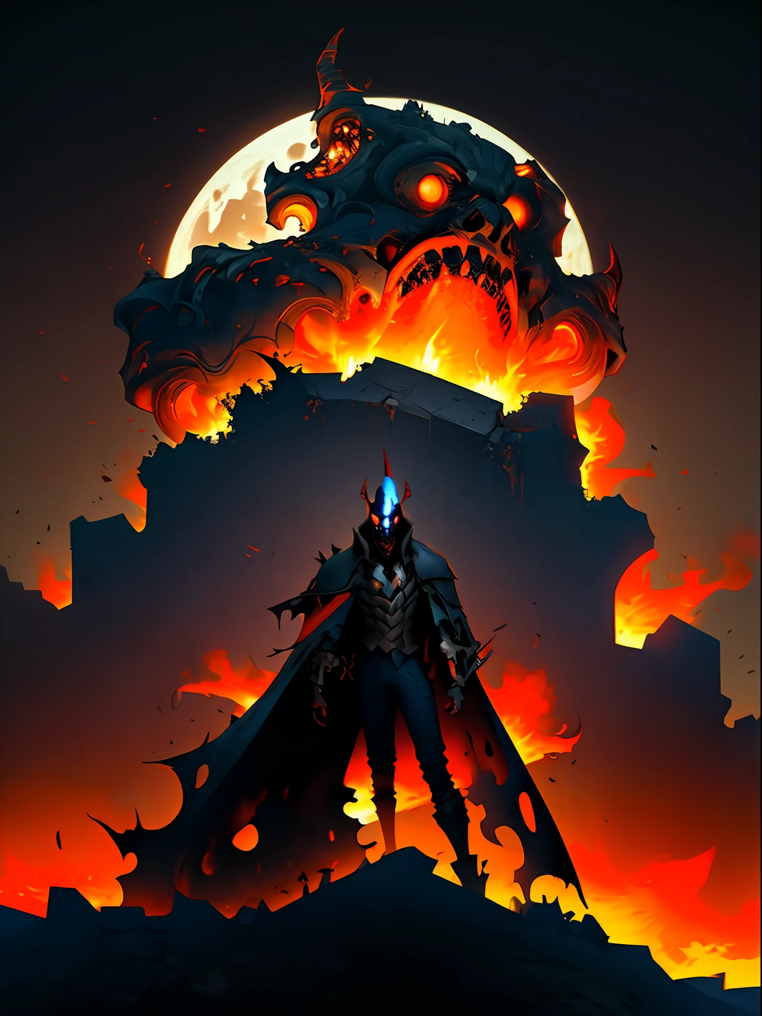 Hombre grande,marcas y simbolos por el cuerpo,pelo largo y lanco,capucha roja,Espada gigante de almas en pena,oscuro,almas,guantes demoniacos,armadura masiba,armadura de almas en pena,demonio, Fuego, caballo infernal de fuego y lava,ojos rojos,ojos azules brillante, infierno, apocalyptic,fin del mundo, Lado oscuro,ruina, guerra, Darksiders , ERA (Darksiders), obra dearte,guerrero,enviado del infierno,Horseman of the Apocalypse,muerte,sangre,destruccion,hambre,lucha,furia,ciudad debastada,edificios en ruinas,calles destruidas,pobo y particulas en el aire,muchas victimas alrededor,demonios muertos,demonios descuarisados y sangrando,espada clabada,espada enterrada,espada con sangre,mirada aterradora,misterio