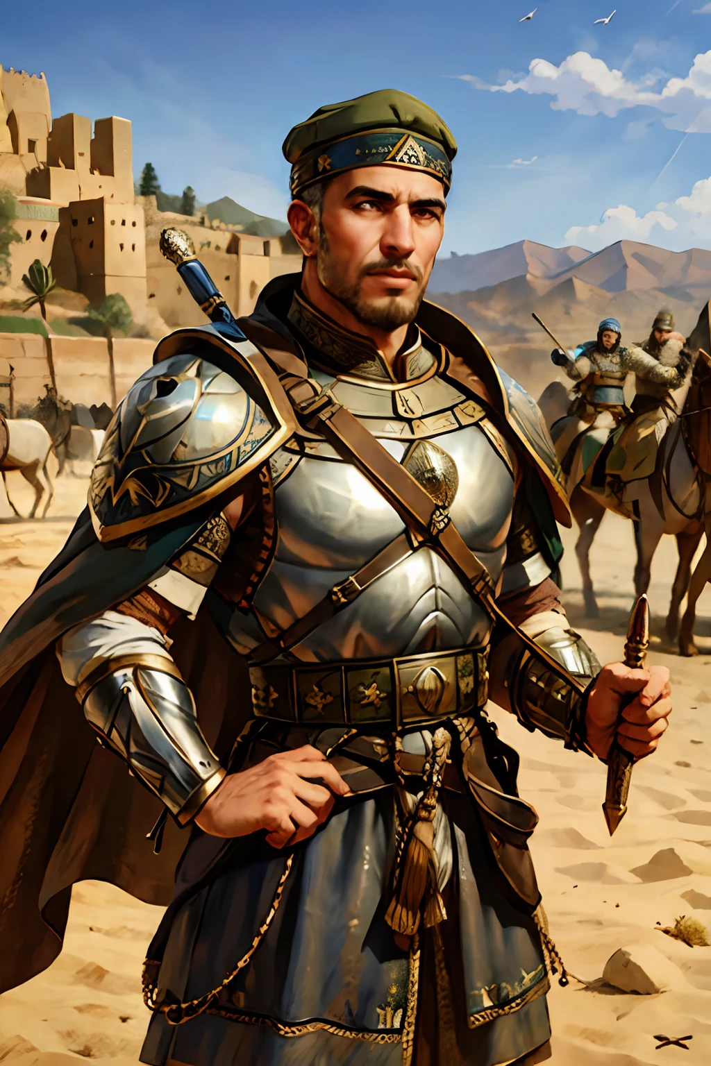 Army of medieval moroccan men hyper realistic super detailed