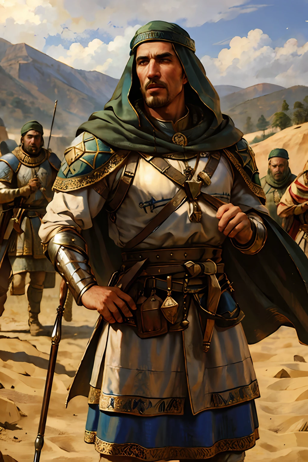 Army of medieval moroccan men hyper realistic super detailed