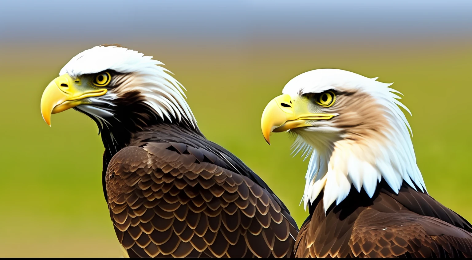 eagle sitting with puffed out chest, movie image
