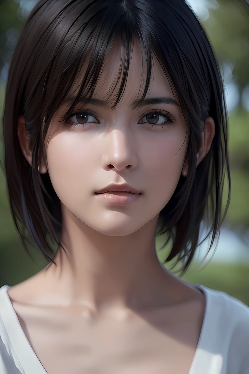 (masterpiece:1.3), (8k, photorealistic, RAW photo, best quality: 1.4), (1girl), beautiful face, (realistic face), (black hair, short hair:1.3), beautiful hairstyle, realistic eyes, beautiful detailed eyes, (realistic skin), beautiful skin, (sweater), absurdres, attractive, ultra high res, ultra realistic, highly detailed, golden ratio