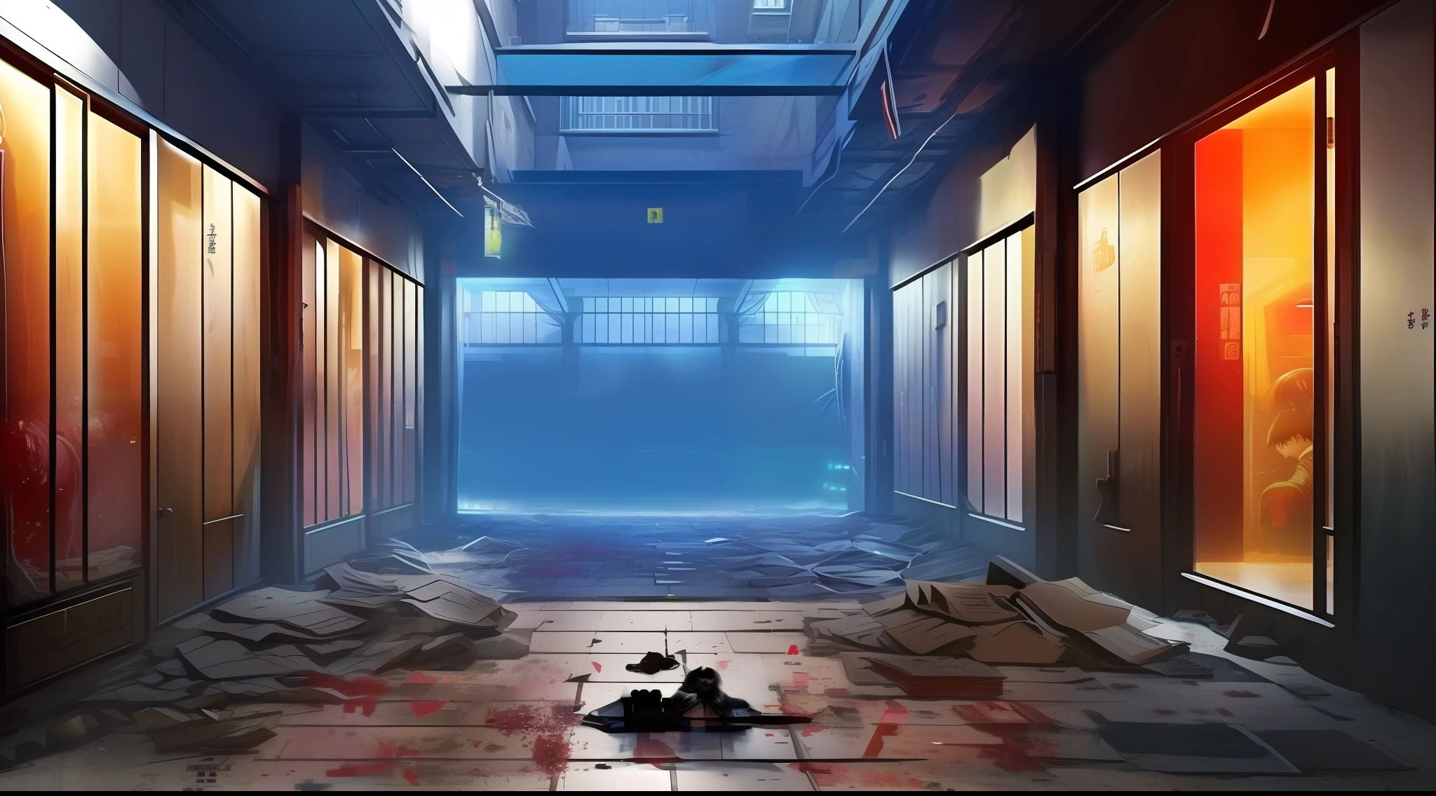 animesque、top-quality、细致背景、prison、jail、threshold、Cuffed、Nanjing ingot、Hell、Gezi Gezi、1 dog、Imprisoned、Powerful