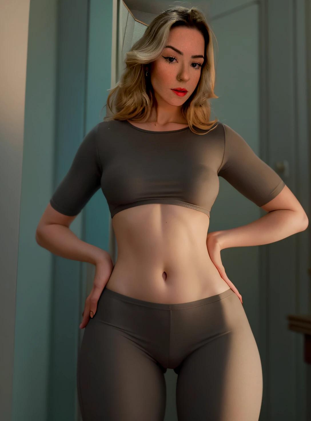  gostosa quente, sexy pijamas, seu peito, bunda grande, quadril grande, coxas grossas, perfect lighting