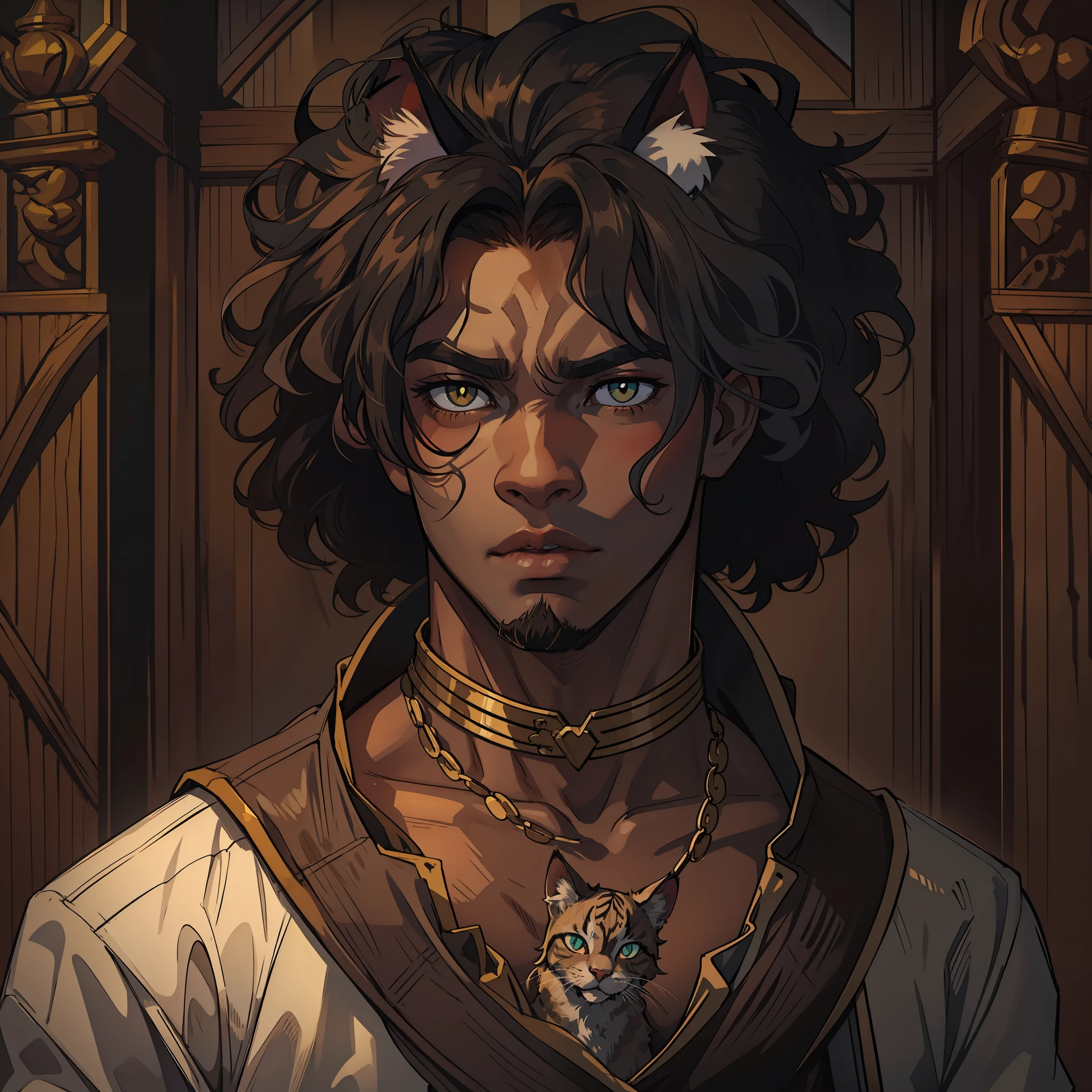 cat ears in the middle of hair cat ears on catman head