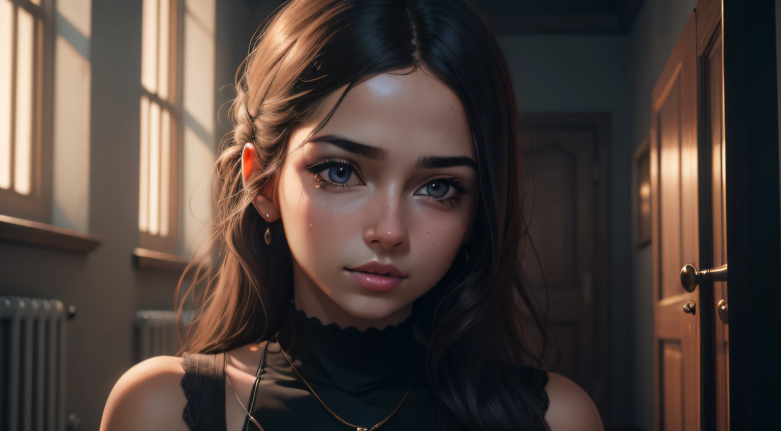 a BEAUTIFUL young woman called Sofia. She lived in a world where anxiety dominated her thoughts ULTRA REALISTIC 8K