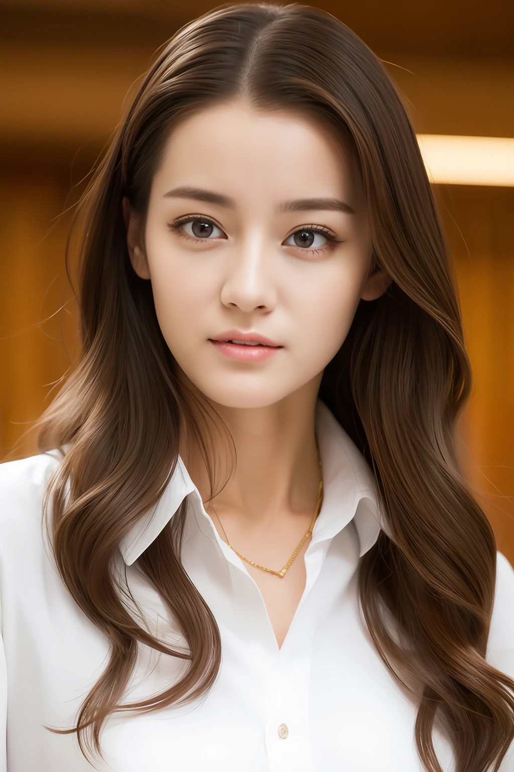 - [ ] photorealistic:1.37, masterpiece, best quality, raw photo, absurdres, uhd, 1girl, wavy hair, brown hair, seductive , looking at viewer, in the large meeting room of the office in the high tower office building in  Tokyo ,Tokyo tower,intricate detail, detailed background, detailed skin, pore, highres, hdr , presentation to ten men , beautiful model, soft light to the face,JP_MODELS,white shirts uniform , midium breasts, a 30 yo woman