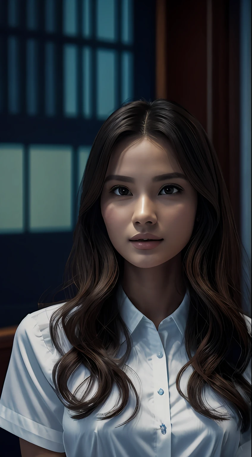 - [ ] photorealistic:1.37, masterpiece, best quality, raw photo, absurdres, uhd, 1girl, wavy hair, brown hair, seductive , looking at viewer, in the large meeting room of the office in the high tower office building in  Tokyo ,Tokyo tower,intricate detail, detailed background, detailed skin, pore, highres, hdr , presentation to ten men , beautiful model, soft light to the face,JP_MODELS,white shirts uniform , midium breasts, a 30 yo woman --auto