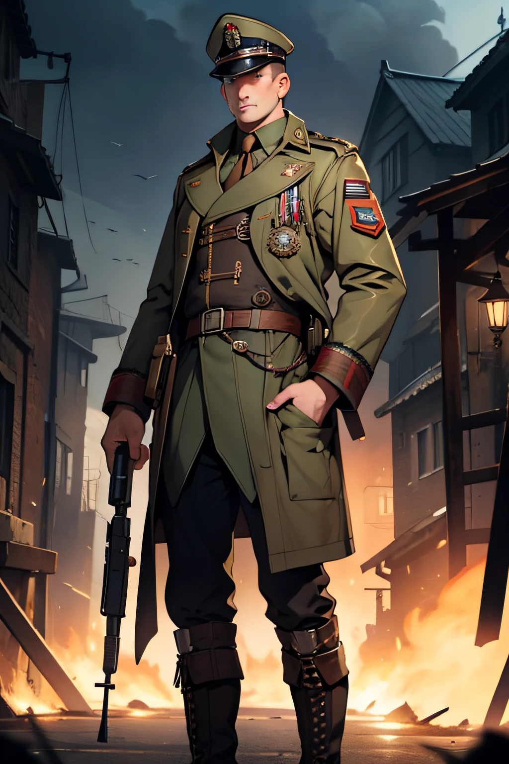 military army,soldiers in steampunk style military clothes