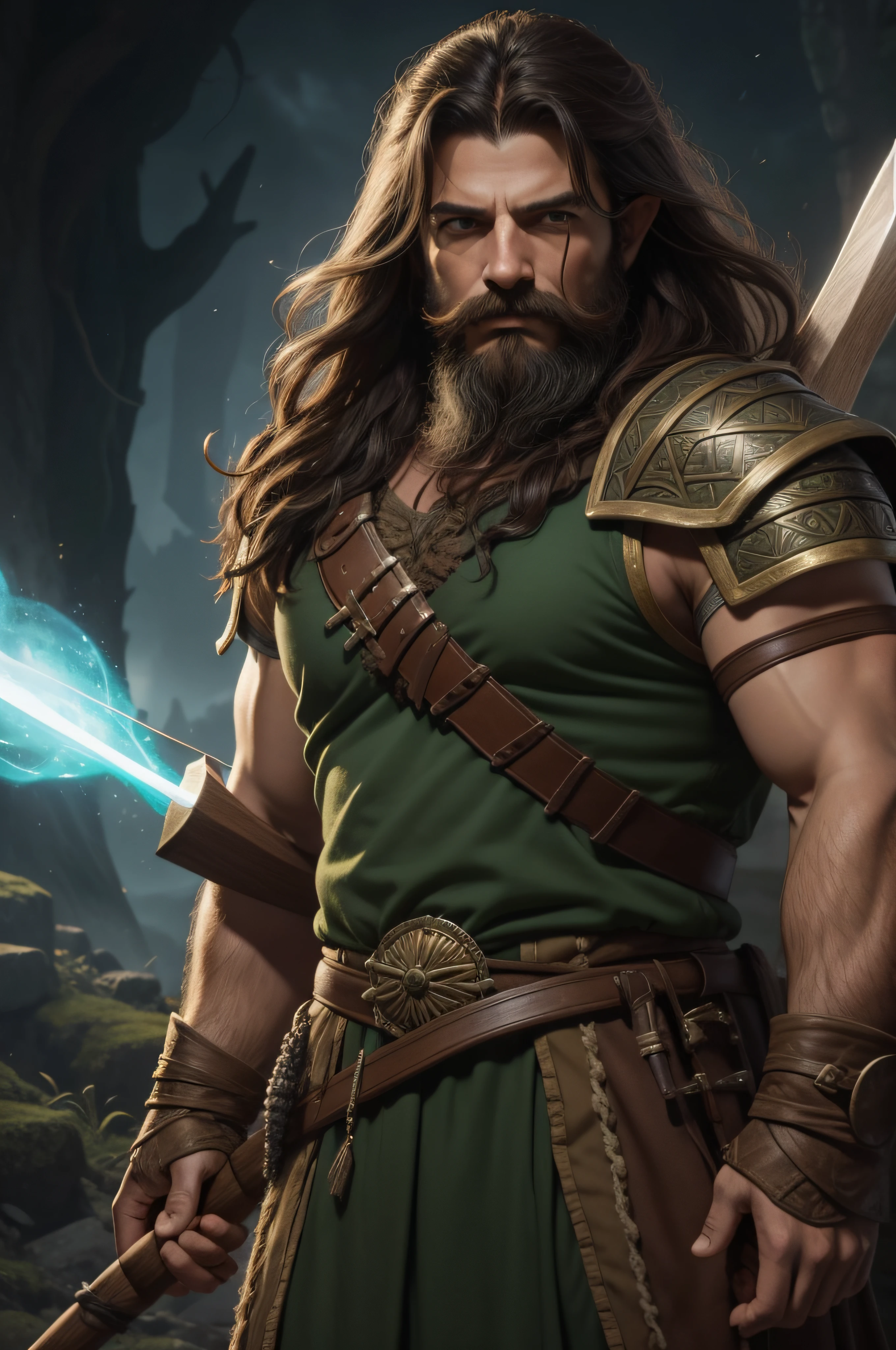seis guerreiros de uma aventura de rpg, A barbarian holding a long bow, a dwarf queen with a long beard, mas sem bigode, An Elven Ranger in Green Maple Leaf Armor, A sexy elven princess wizard, um ladino humano parecido com o solid snake, with the afternoon sky, This is a digital illustration, with cinematic lighting, Ultra HD | |, 4D, fotorrealista, fantasia, emotional expression, Romantic Costume, criado usando software de pintura digital em um estilo realista. The illustration has high resolution, dramatic lighting, e uma atmosfera intensa, resembling a cinematic reference.featuring a surreal style with medium resolution and warm lighting, criando uma atmosfera sonhadora e fantasiosa.
